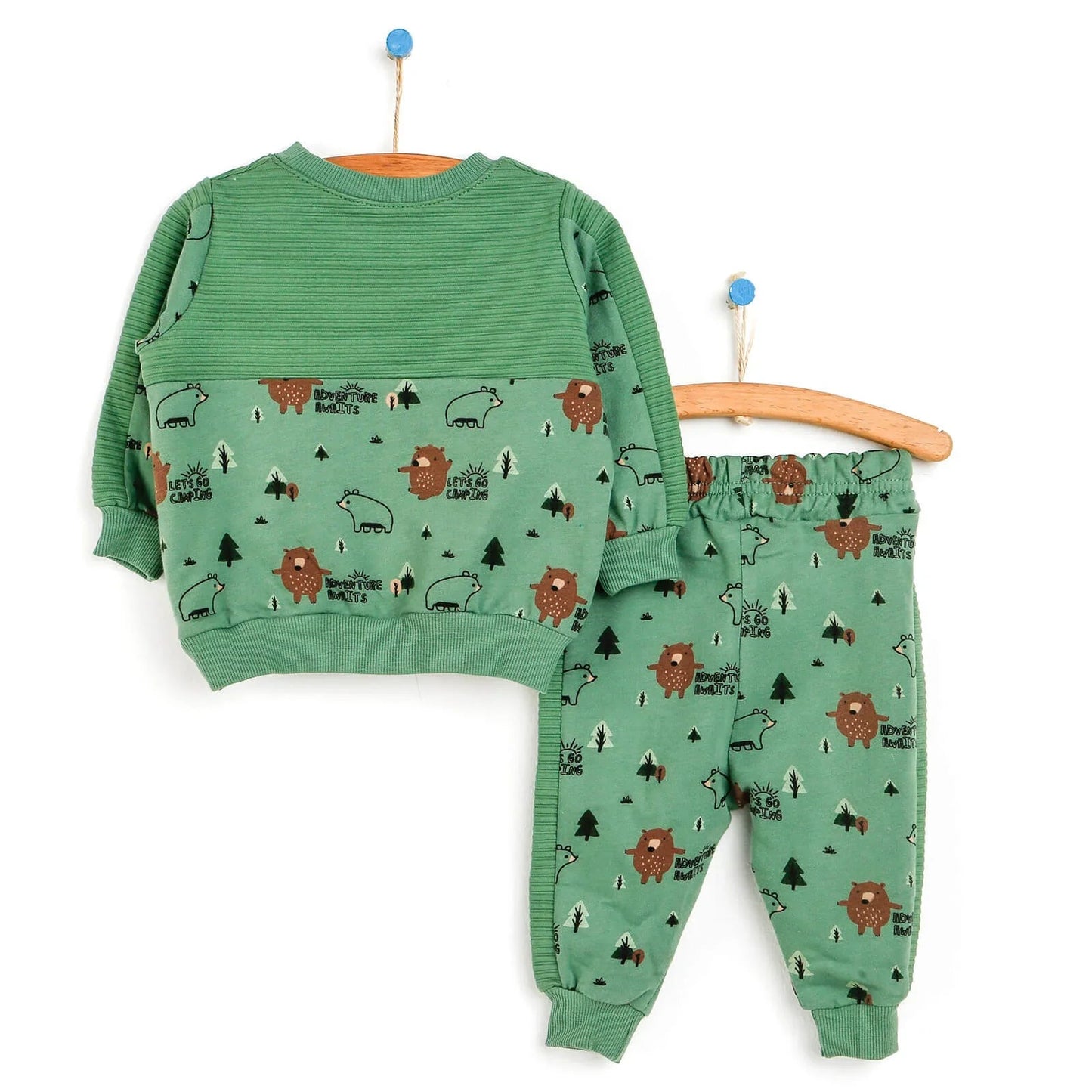 HelloBaby Baby Tracksuit - Dark Green - mezetto ebebek ebebek