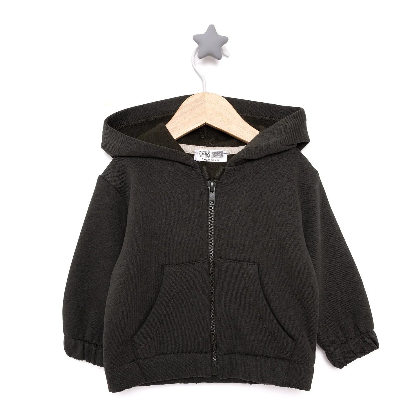 HelloBaby Basic Baby Boy Cardigan - Anthracite - mezetto ebebek ebebek