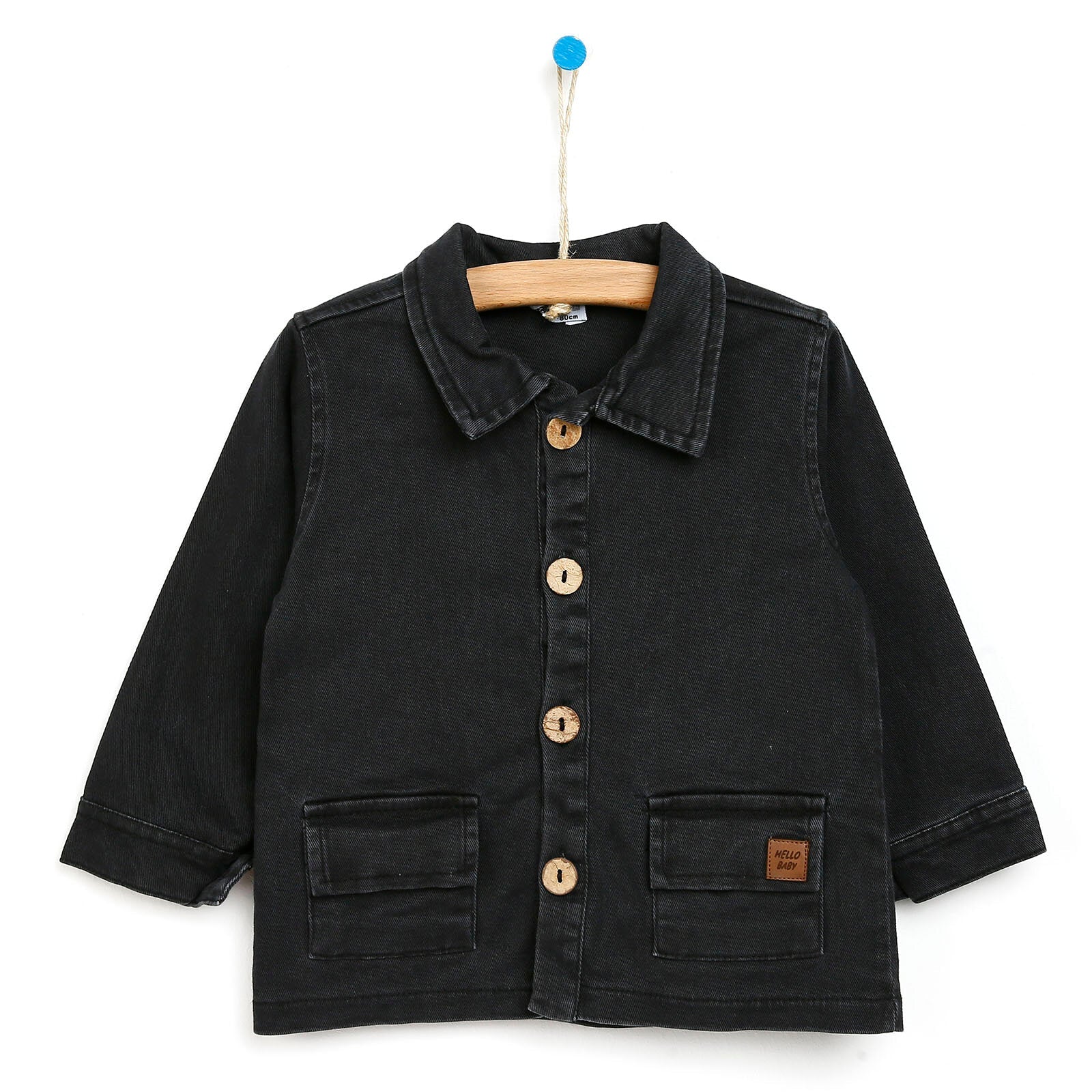 HelloBaby Basic Baby Boy Gabardine Jacket - Anthracite - mezetto ebebek ebebek