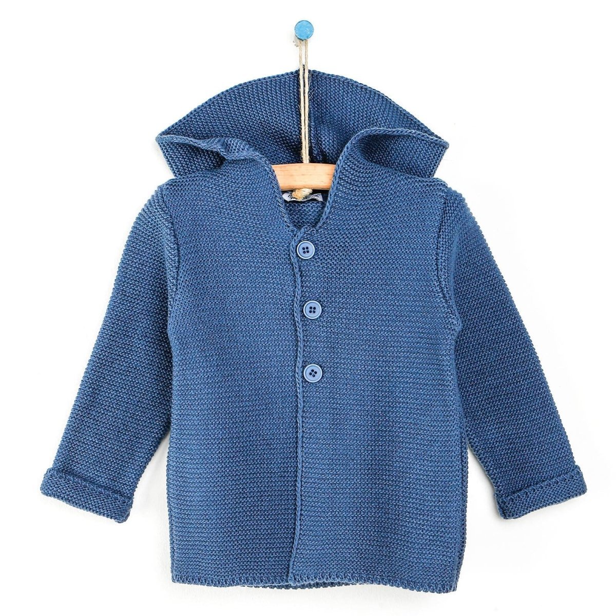 HelloBaby Basic Baby Boy Knit Cardigan - Indigo - mezetto ebebek ebebek