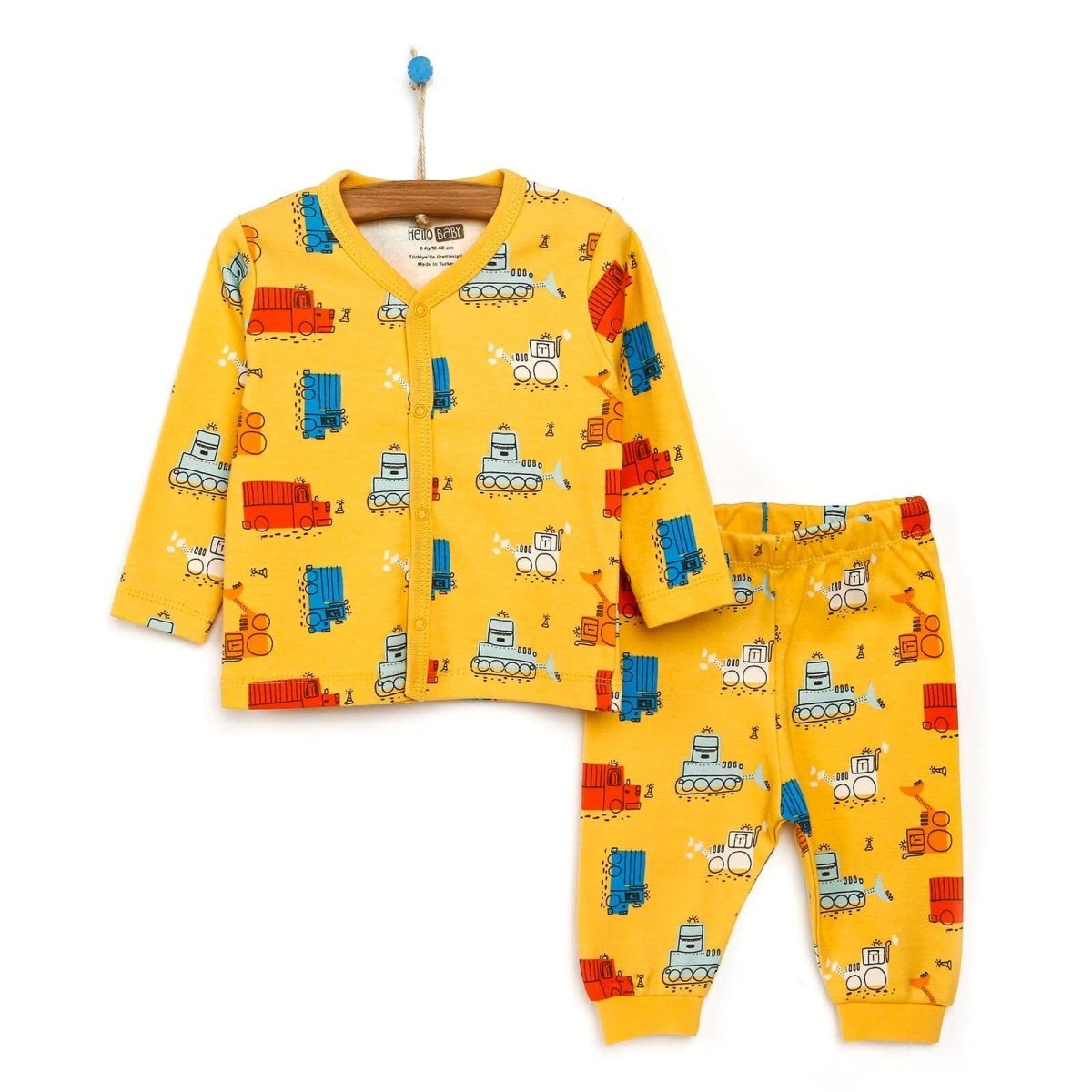 HelloBaby Basic Baby Boy Pyjamas Set - Yellow - mezetto ebebek ebebek