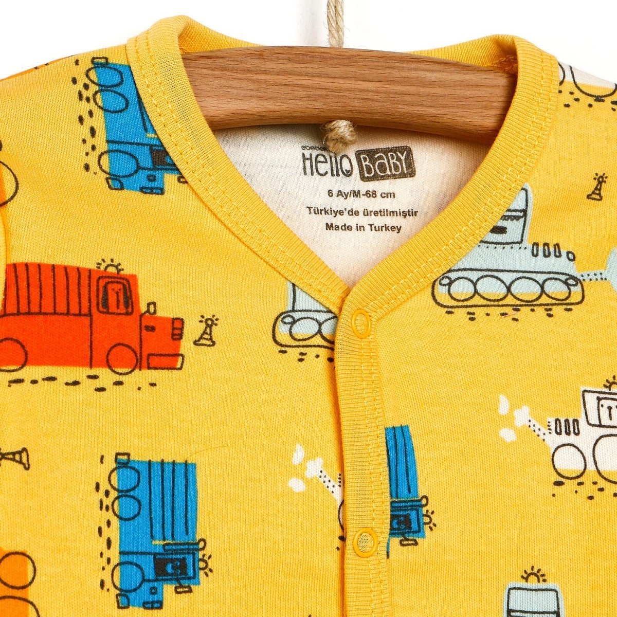 HelloBaby Basic Baby Boy Pyjamas Set - Yellow - mezetto ebebek ebebek