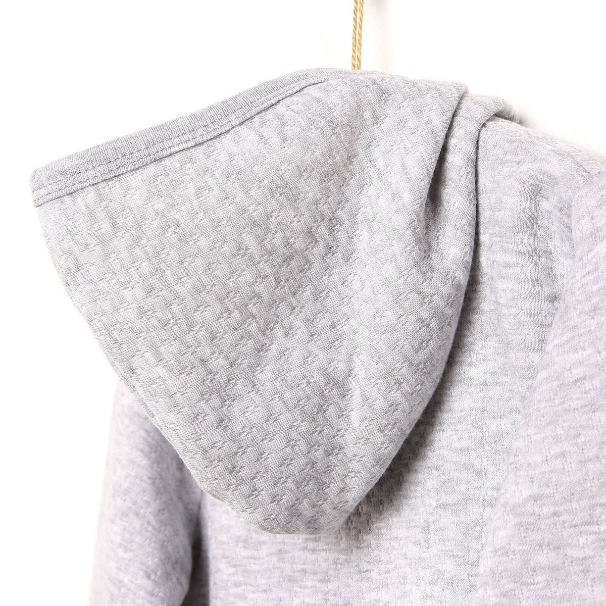HelloBaby Basic Baby Boy Quilted Hooded - Grey Melange - mezetto ebebek ebebek