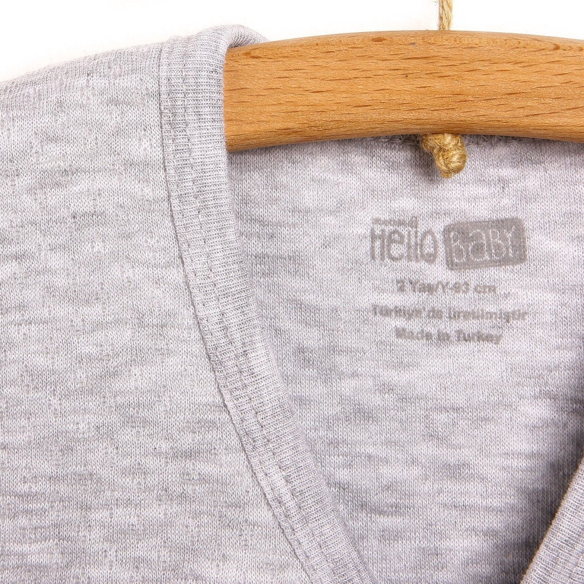 HelloBaby Basic Baby Boy Quilted Vest - Grey Melange - mezetto ebebek ebebek