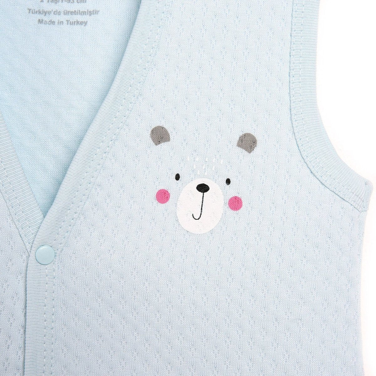 HelloBaby Basic Baby Boy Quilted Vest - Light Blue - mezetto ebebek ebebek