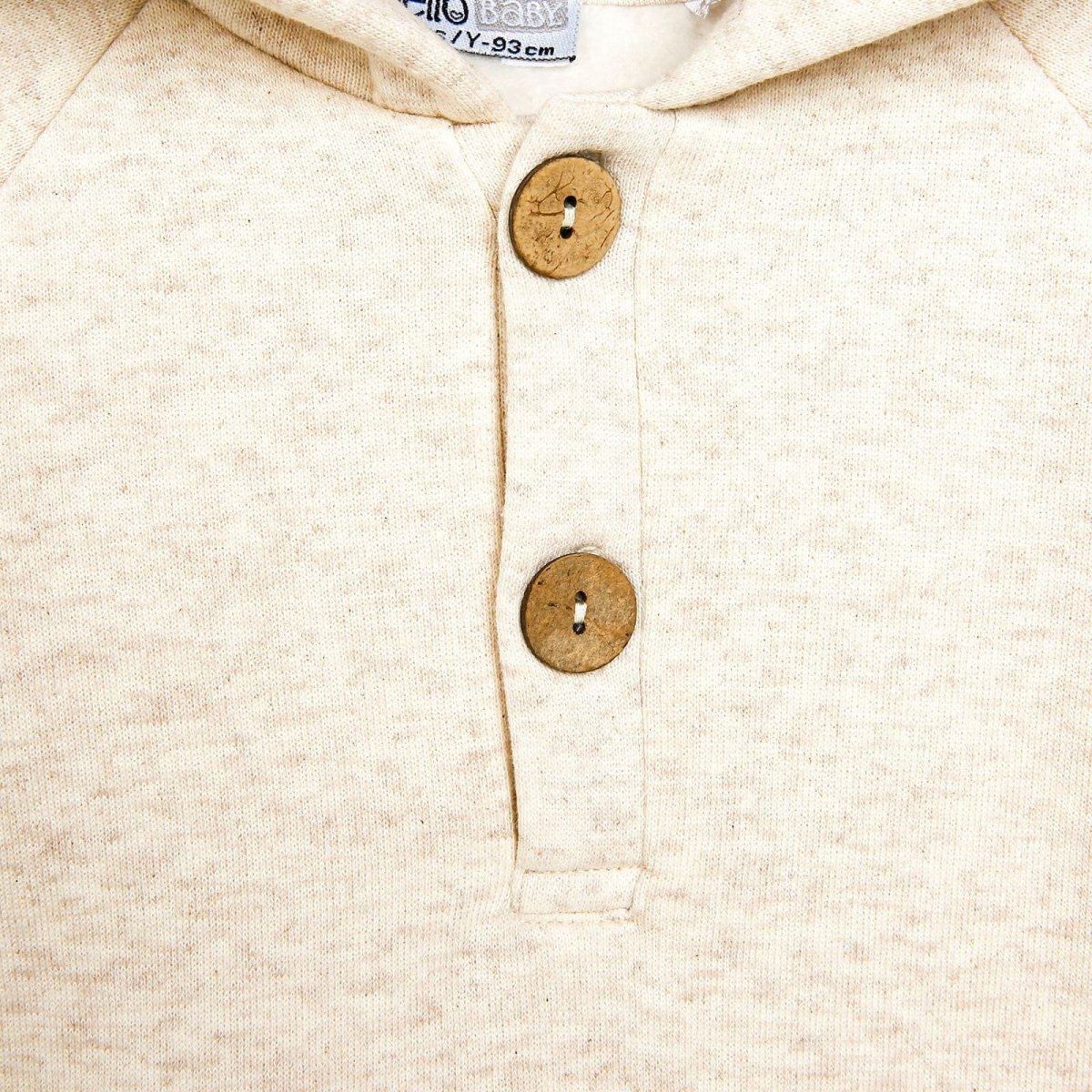 HelloBaby Basic Baby Boy Sweatshirt - Ecru - mezetto ebebek ebebek