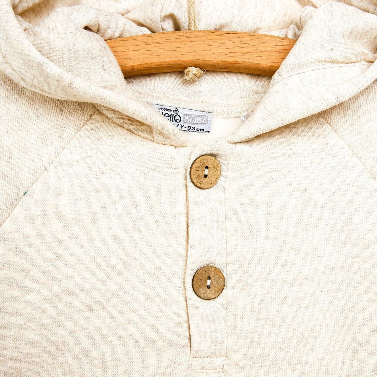 HelloBaby Basic Baby Boy Sweatshirt - Ecru - mezetto ebebek ebebek