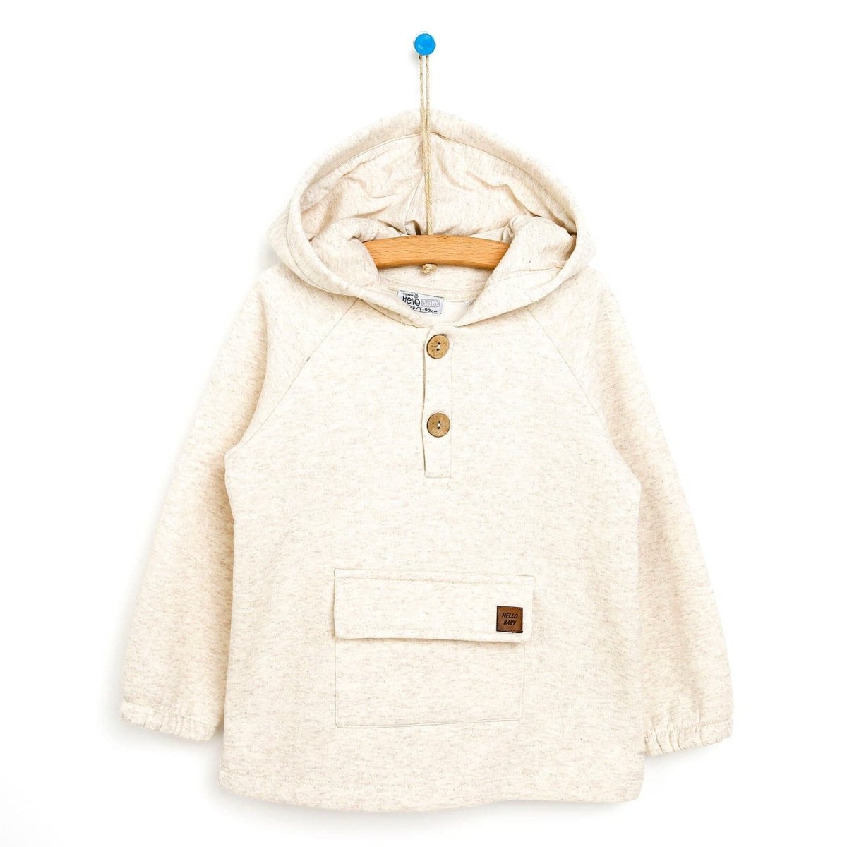 HelloBaby Basic Baby Boy Sweatshirt - Ecru - mezetto ebebek ebebek