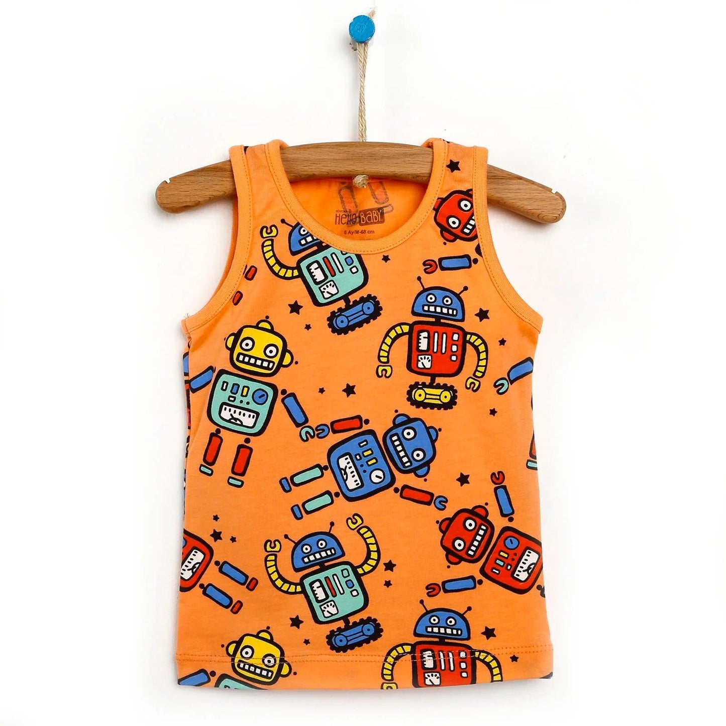 HelloBaby Basic Baby Boy Tank Top - Salmon - mezetto ebebek ebebek