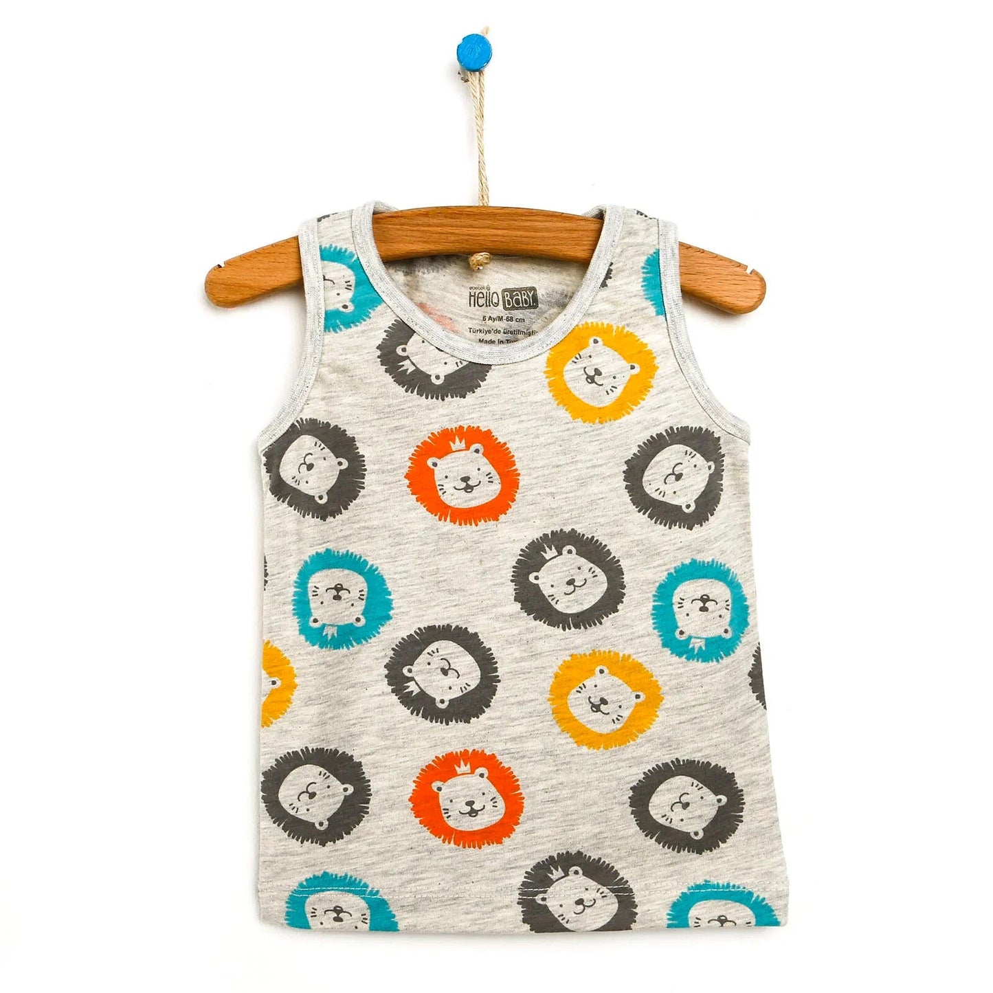 HelloBaby Basic Baby Boy Tank Top - Snow Melange - mezetto ebebek ebebek