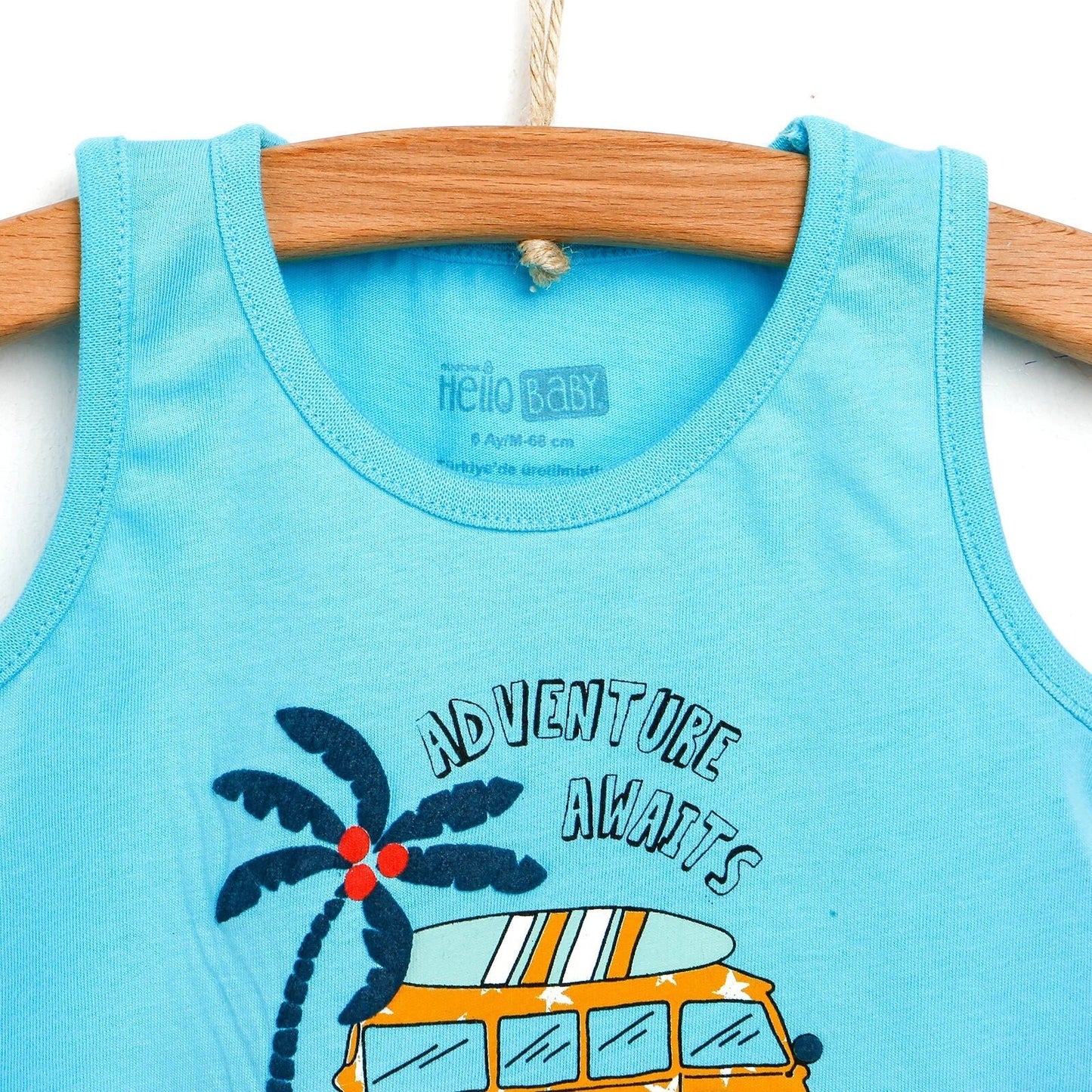 HelloBaby Basic Baby Boy Tank Top - Turquois - mezetto ebebek ebebek