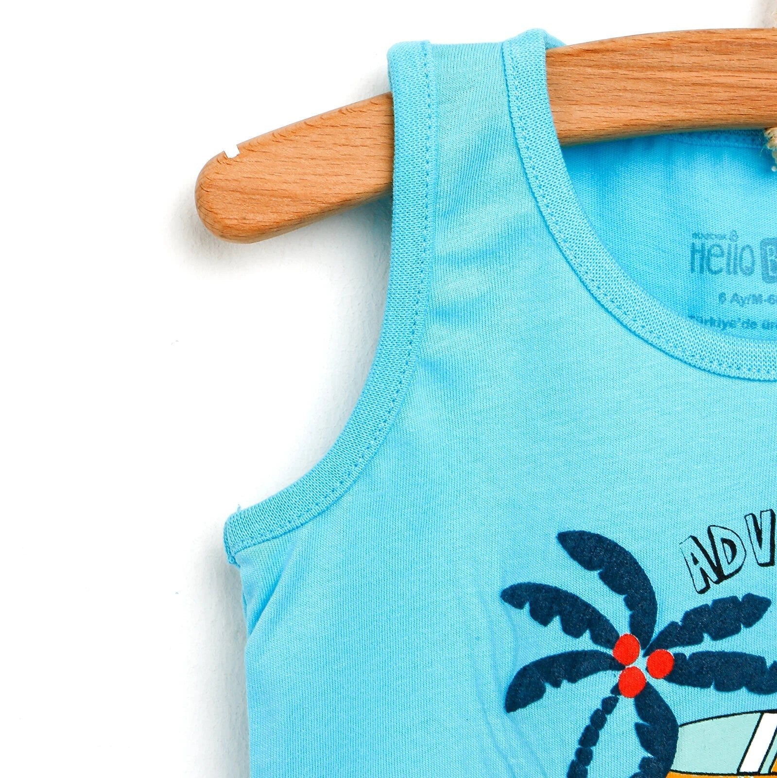 HelloBaby Basic Baby Boy Tank Top - Turquois - mezetto ebebek ebebek