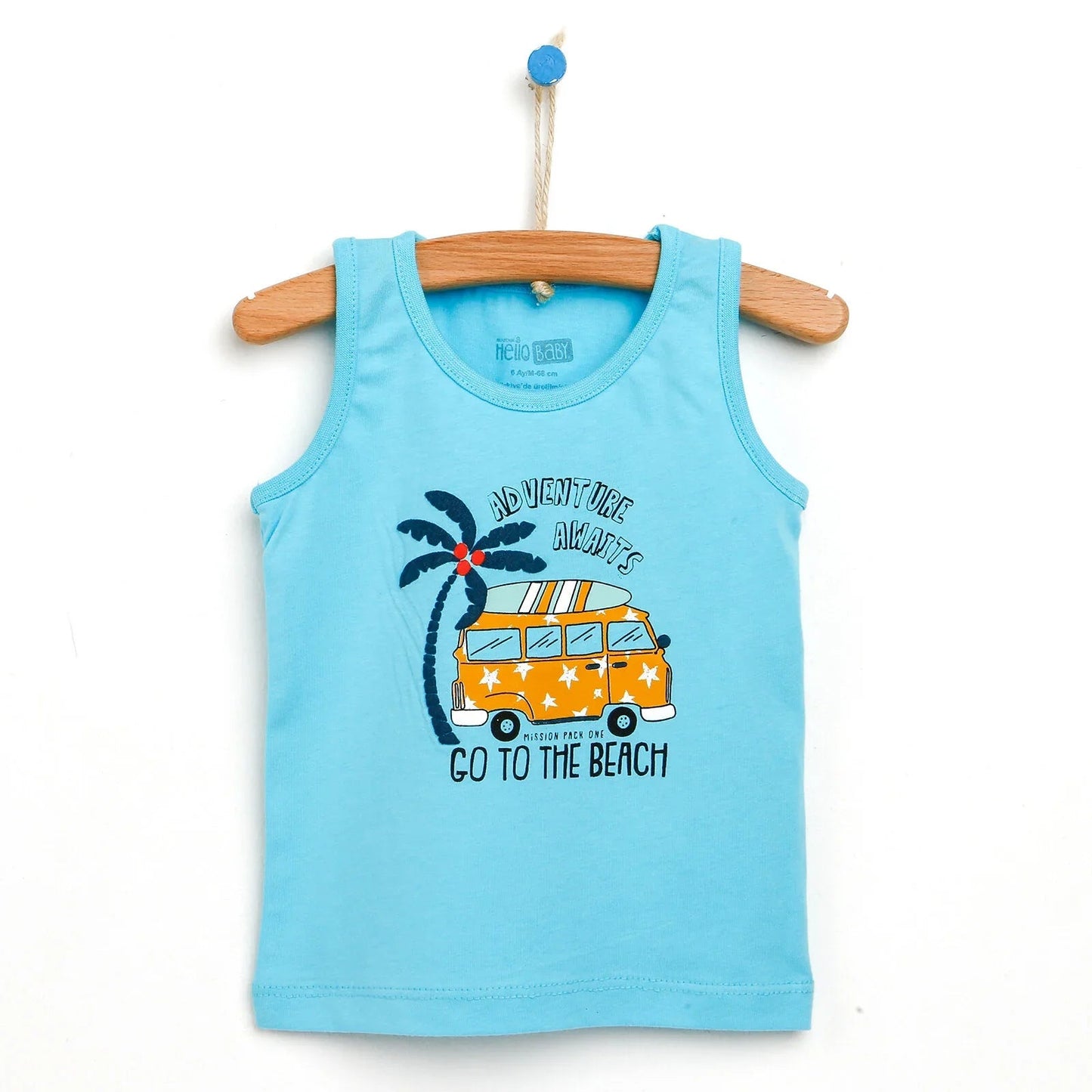 HelloBaby Basic Baby Boy Tank Top - Turquois - mezetto ebebek ebebek