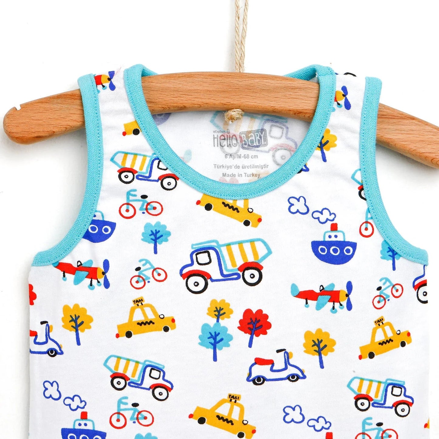HelloBaby Basic Baby Boy Tank Top - White - mezetto ebebek ebebek