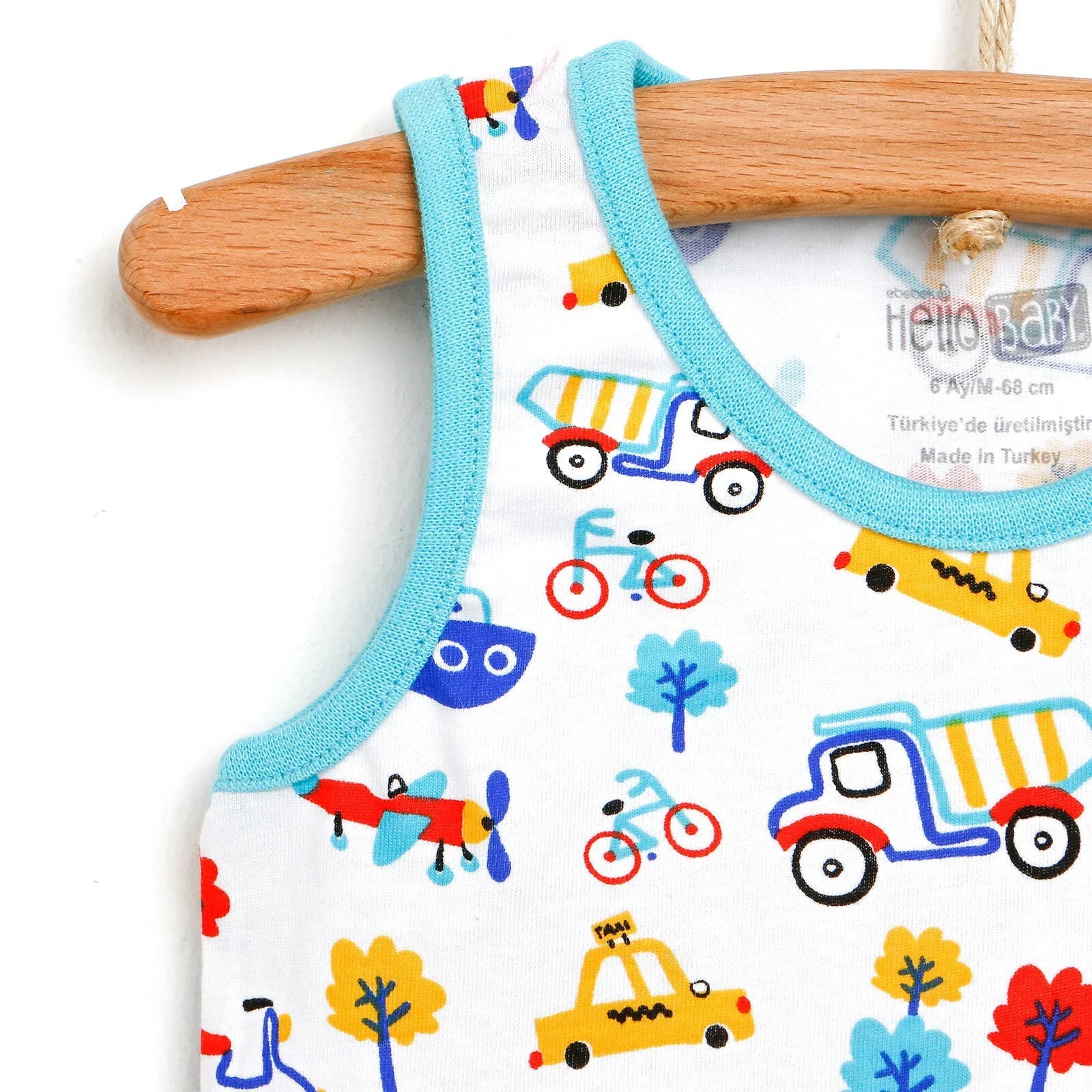 HelloBaby Basic Baby Boy Tank Top - White - mezetto ebebek ebebek