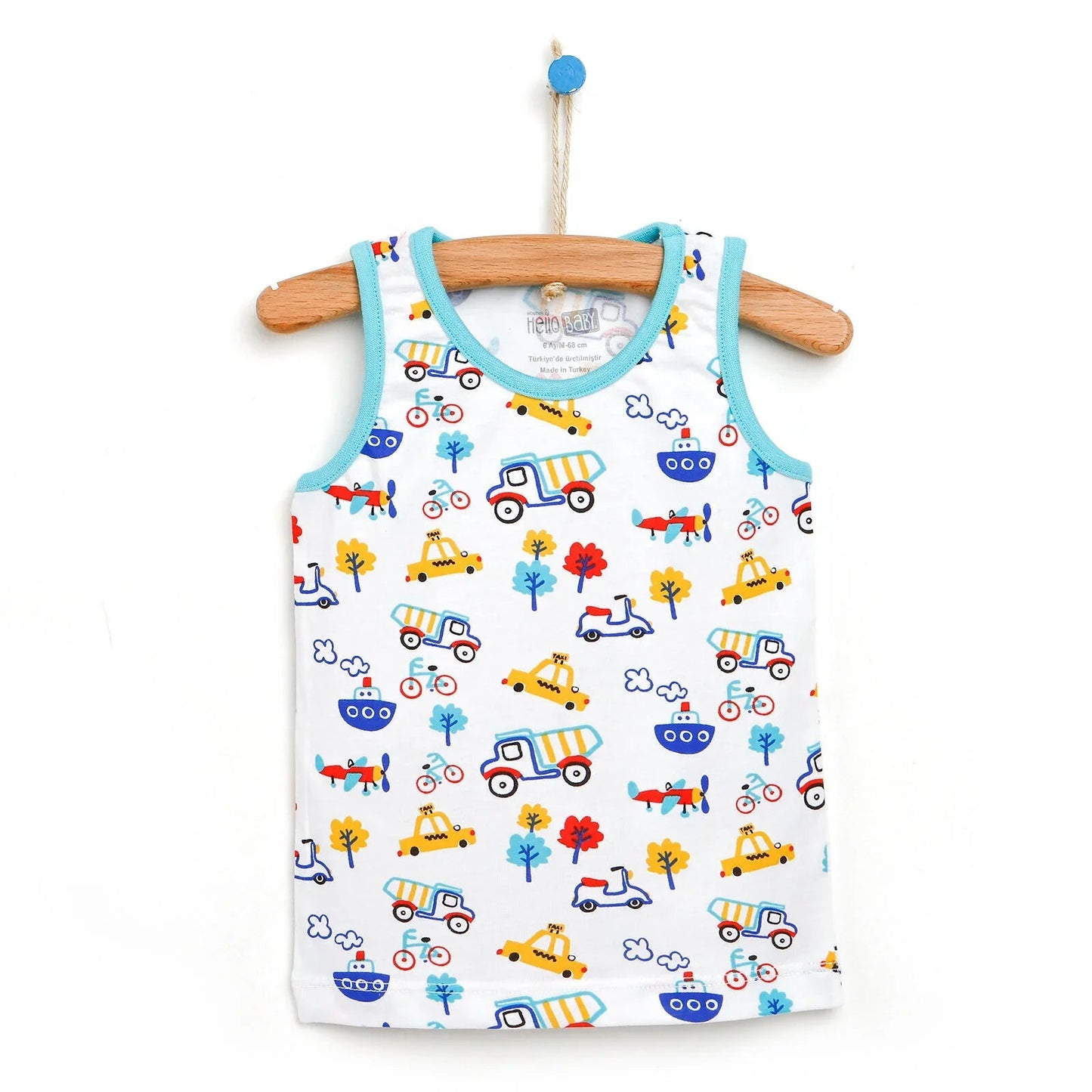 HelloBaby Basic Baby Boy Tank Top - White - mezetto ebebek ebebek