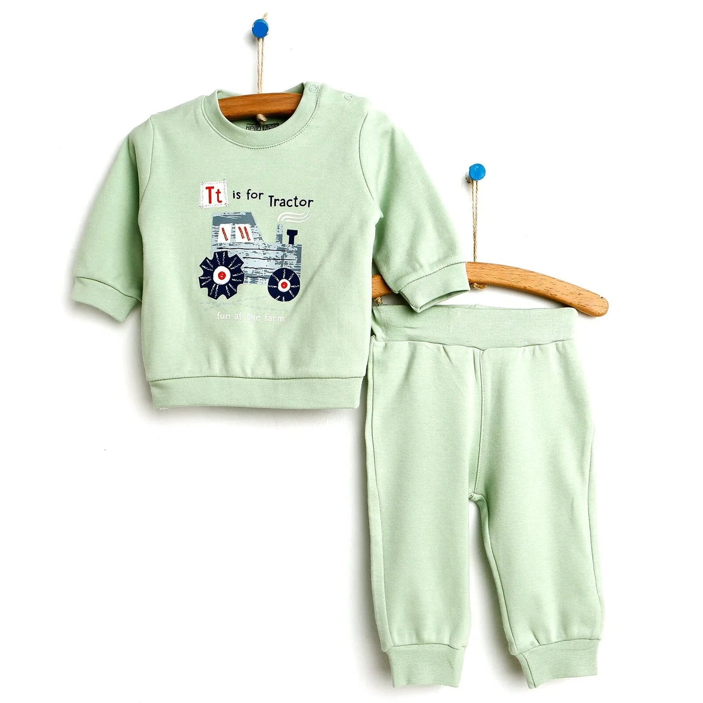 HelloBaby Basic Baby Boy Tracksuit - Green - mezetto ebebek ebebek