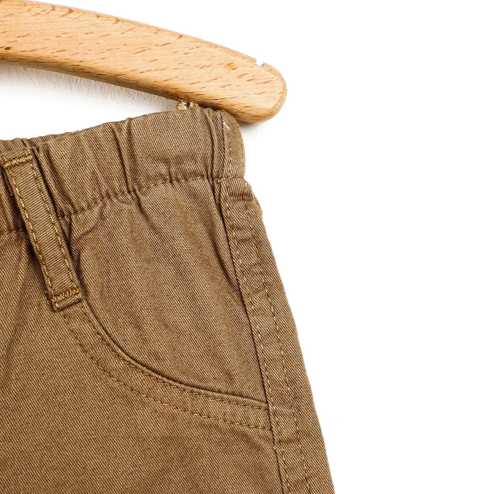 HelloBaby Basic Baby Boy Woven Pants - Light Brown - mezetto ebebek ebebek