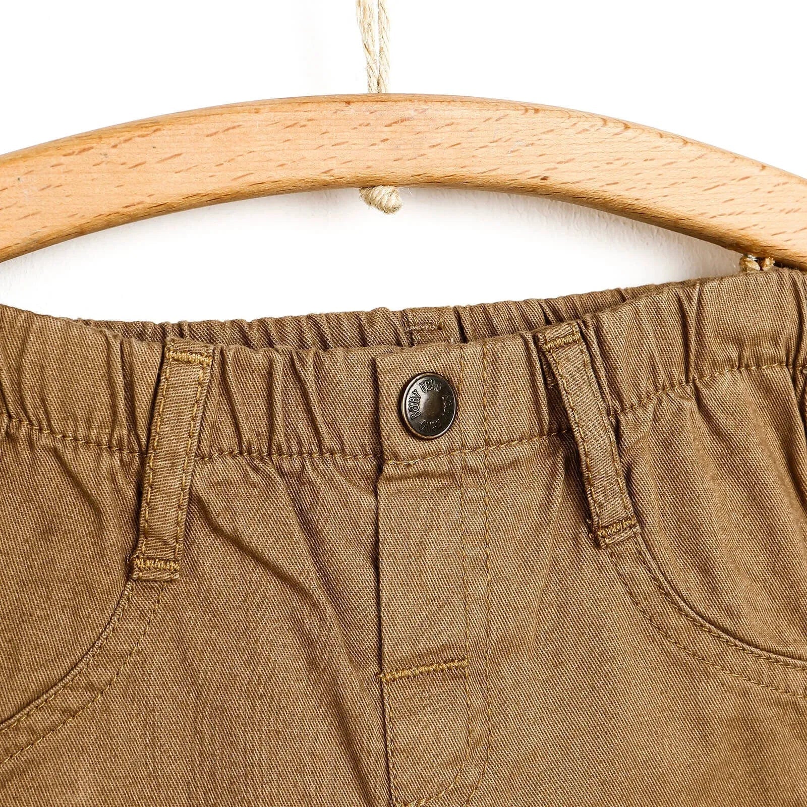 HelloBaby Basic Baby Boy Woven Pants - Light Brown - mezetto ebebek ebebek