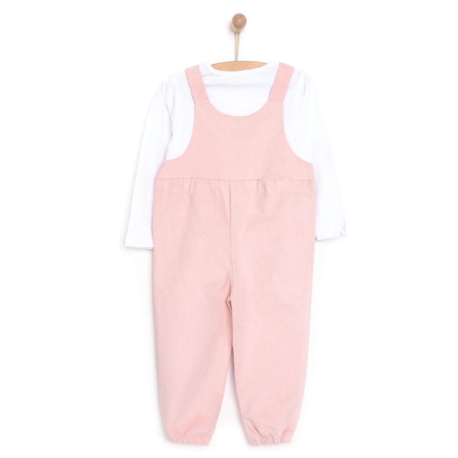 HelloBaby Basic Baby Girl Dungaree - Powder - mezetto ebebek ebebek