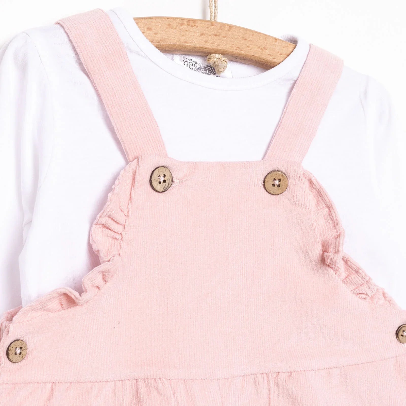 HelloBaby Basic Baby Girl Dungaree - Powder - mezetto ebebek ebebek