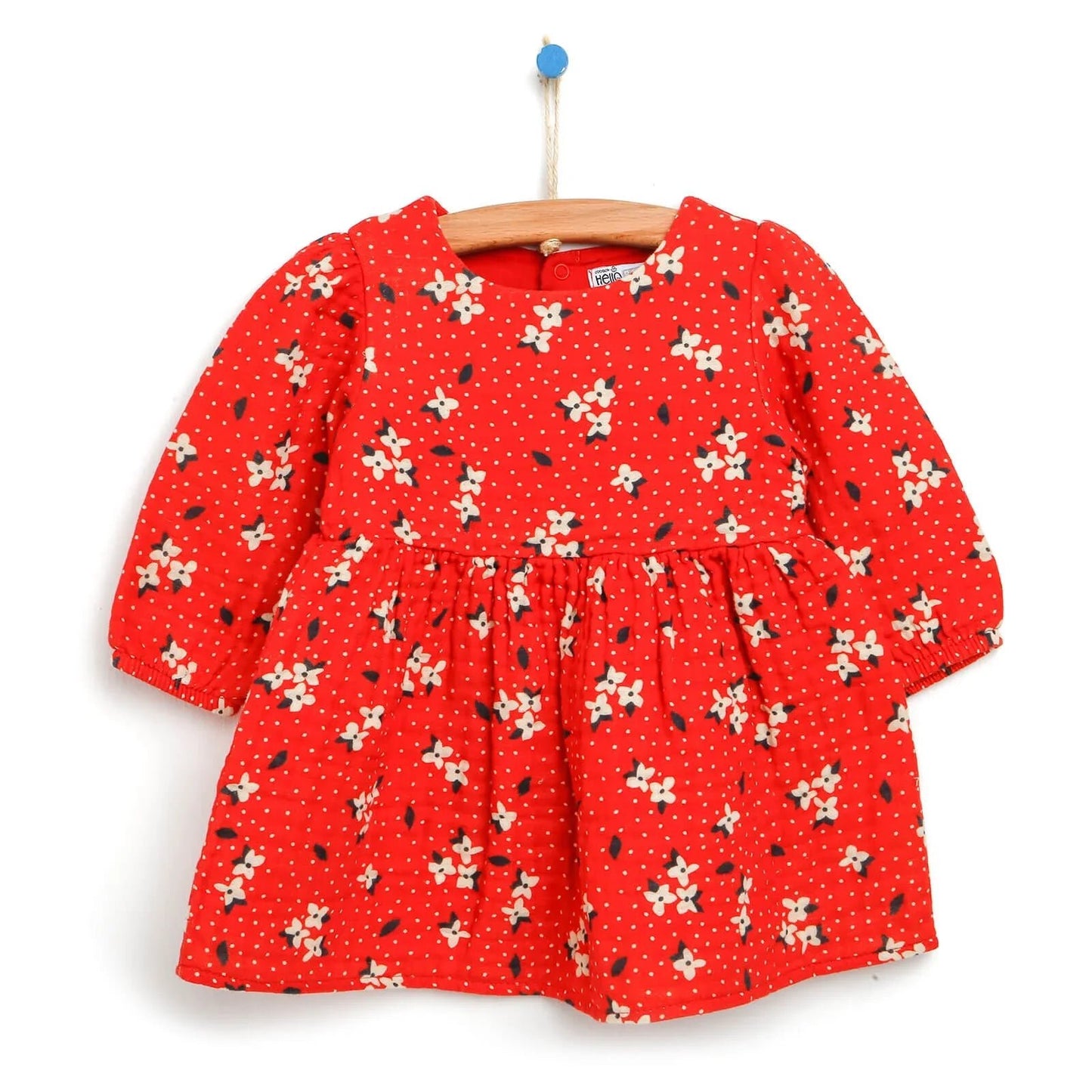 HelloBaby Basic Baby Girl Floral Muslin - Coral - mezetto ebebek ebebek