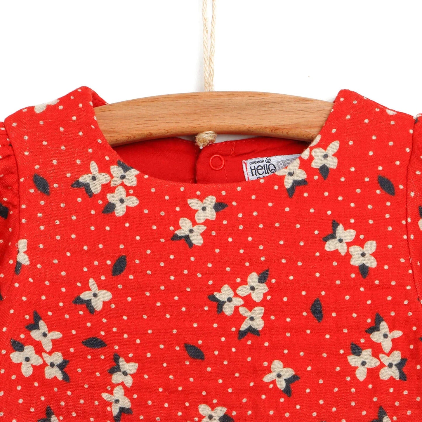 HelloBaby Basic Baby Girl Floral Muslin - Coral - mezetto ebebek ebebek