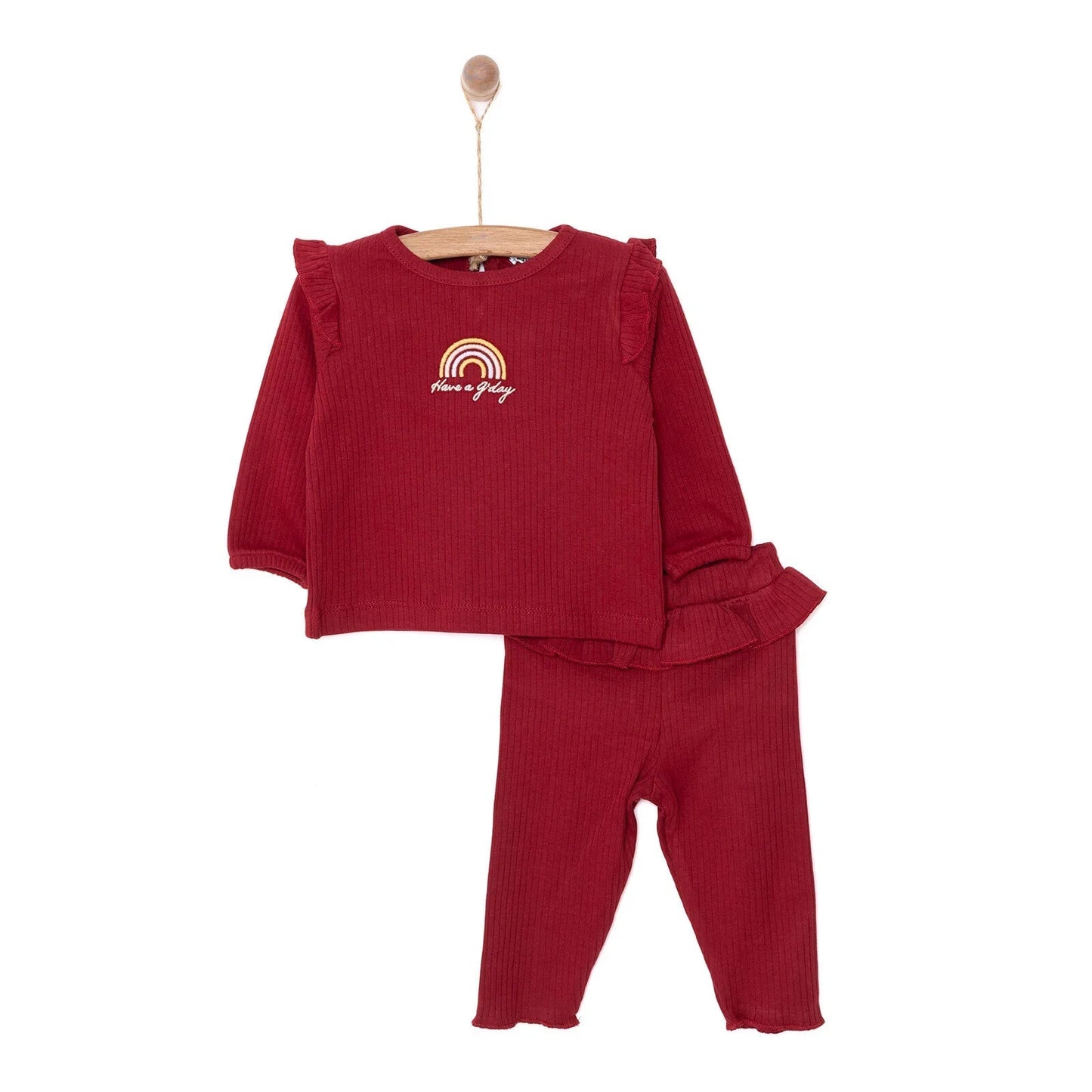 HelloBaby Basic Baby Girl Jogger - Maroon - mezetto ebebek ebebek