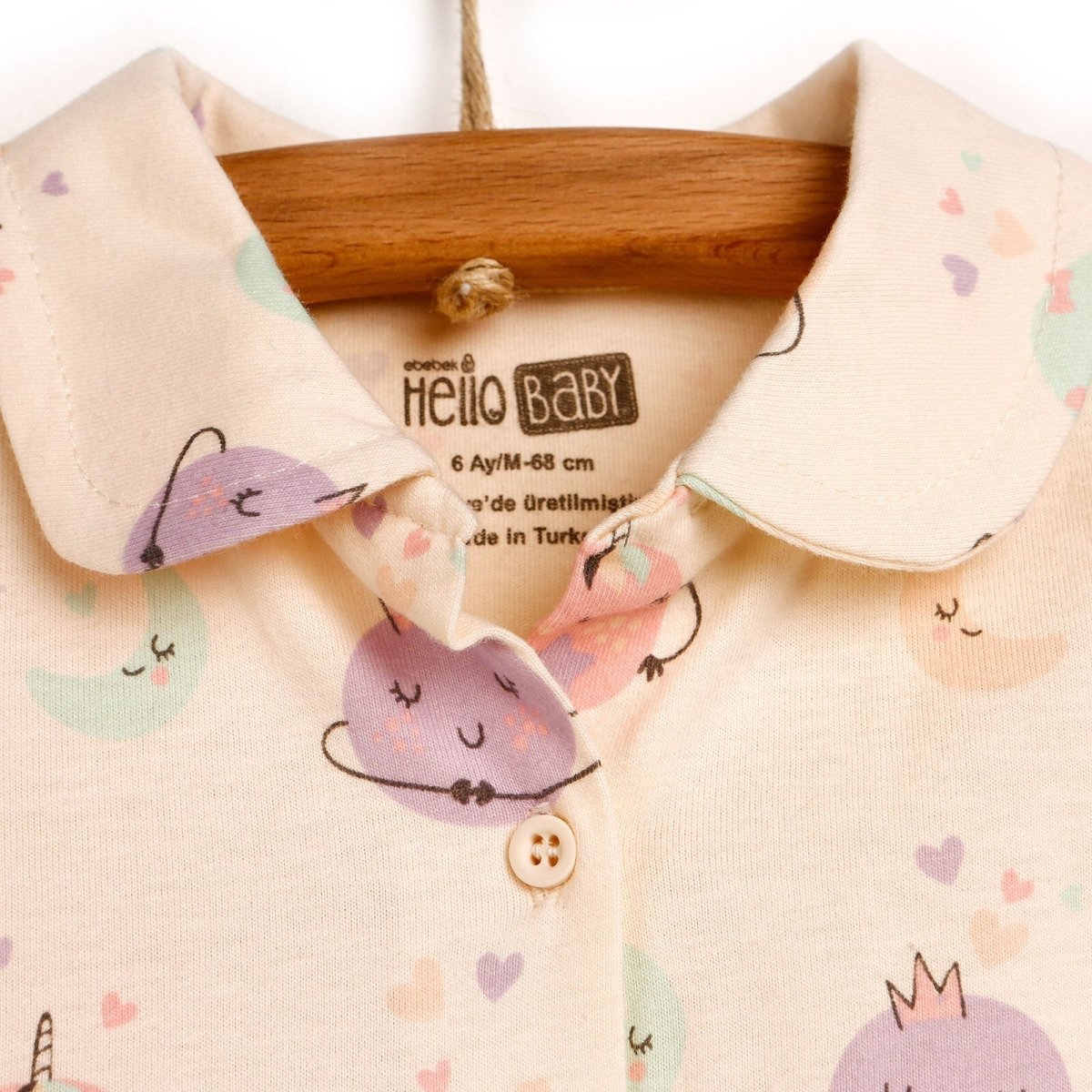 HelloBaby Basic Baby Girl Pyjamas Set - Ecru - mezetto ebebek ebebek
