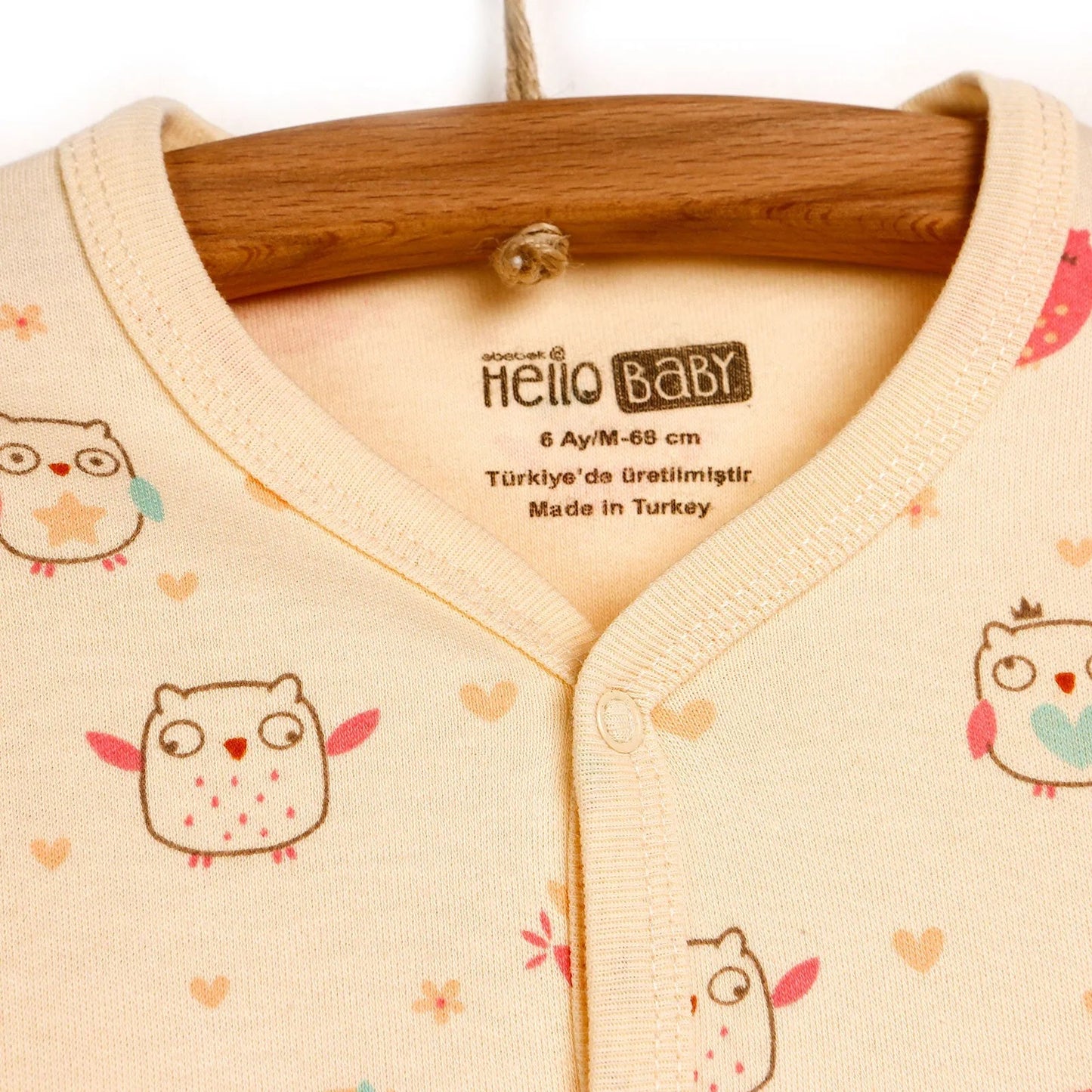 HelloBaby Basic Baby Girl Pyjamas Set - Ecru - mezetto ebebek ebebek