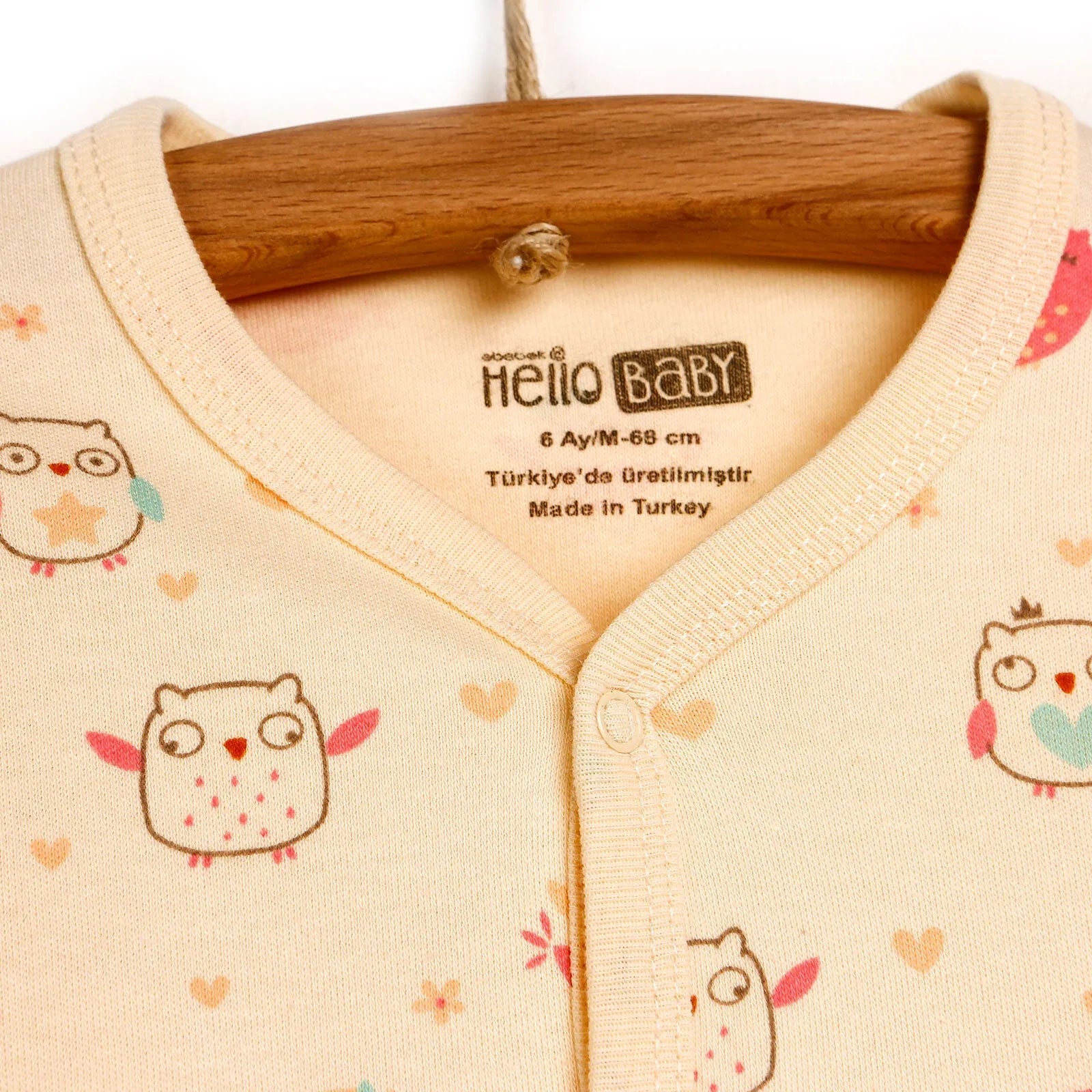 HelloBaby Basic Baby Girl Pyjamas Set - Ecru - mezetto ebebek ebebek