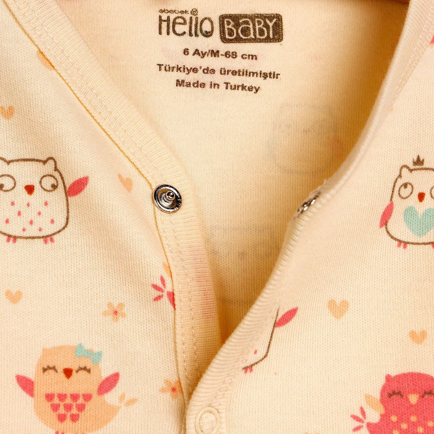 HelloBaby Basic Baby Girl Pyjamas Set - Ecru - mezetto ebebek ebebek