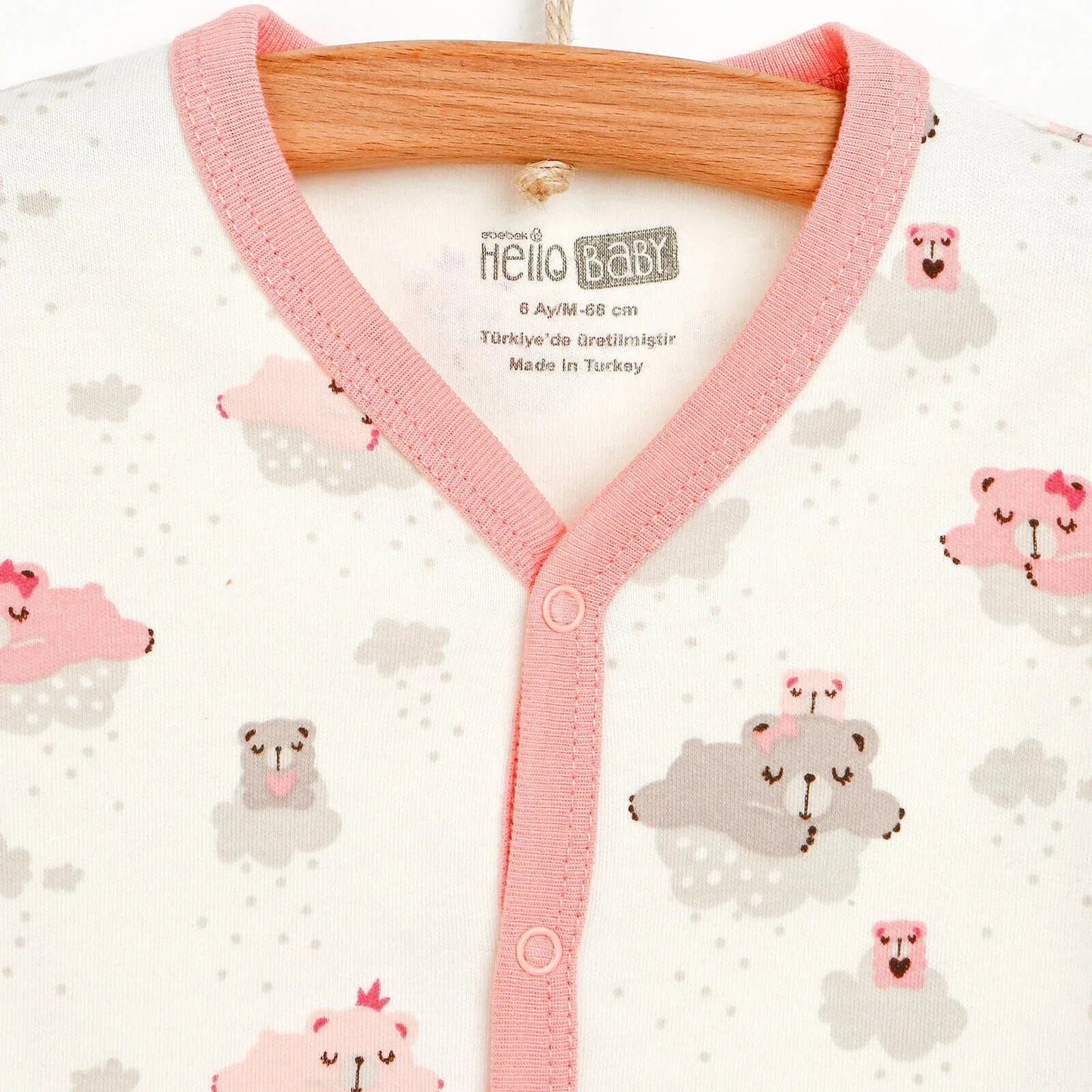 HelloBaby Basic Baby Girl Pyjamas Set - Light Pink - mezetto ebebek ebebek