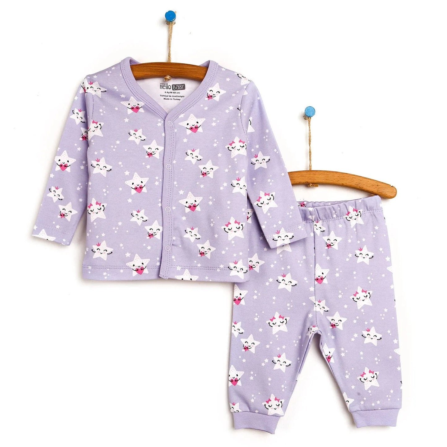 HelloBaby Basic Baby Girl Pyjamas Set - Lilac - mezetto ebebek ebebek
