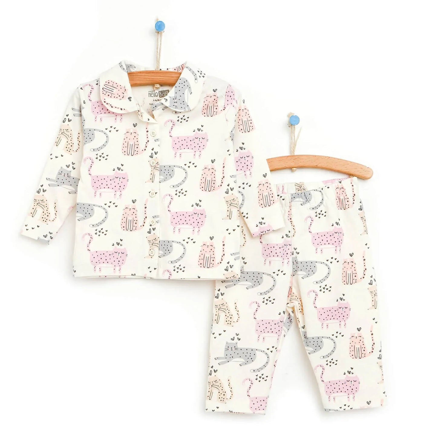 HelloBaby Basic Baby Girl Pyjamas Set - Multicolour - mezetto ebebek ebebek