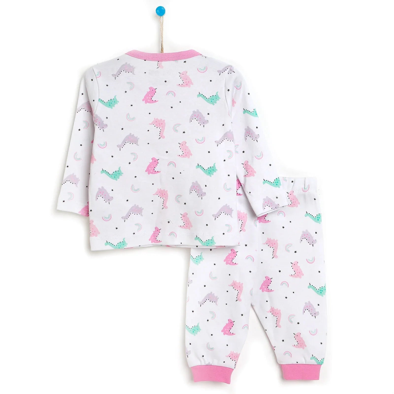 HelloBaby Basic Baby Girl Pyjamas Set - White - mezetto ebebek ebebek