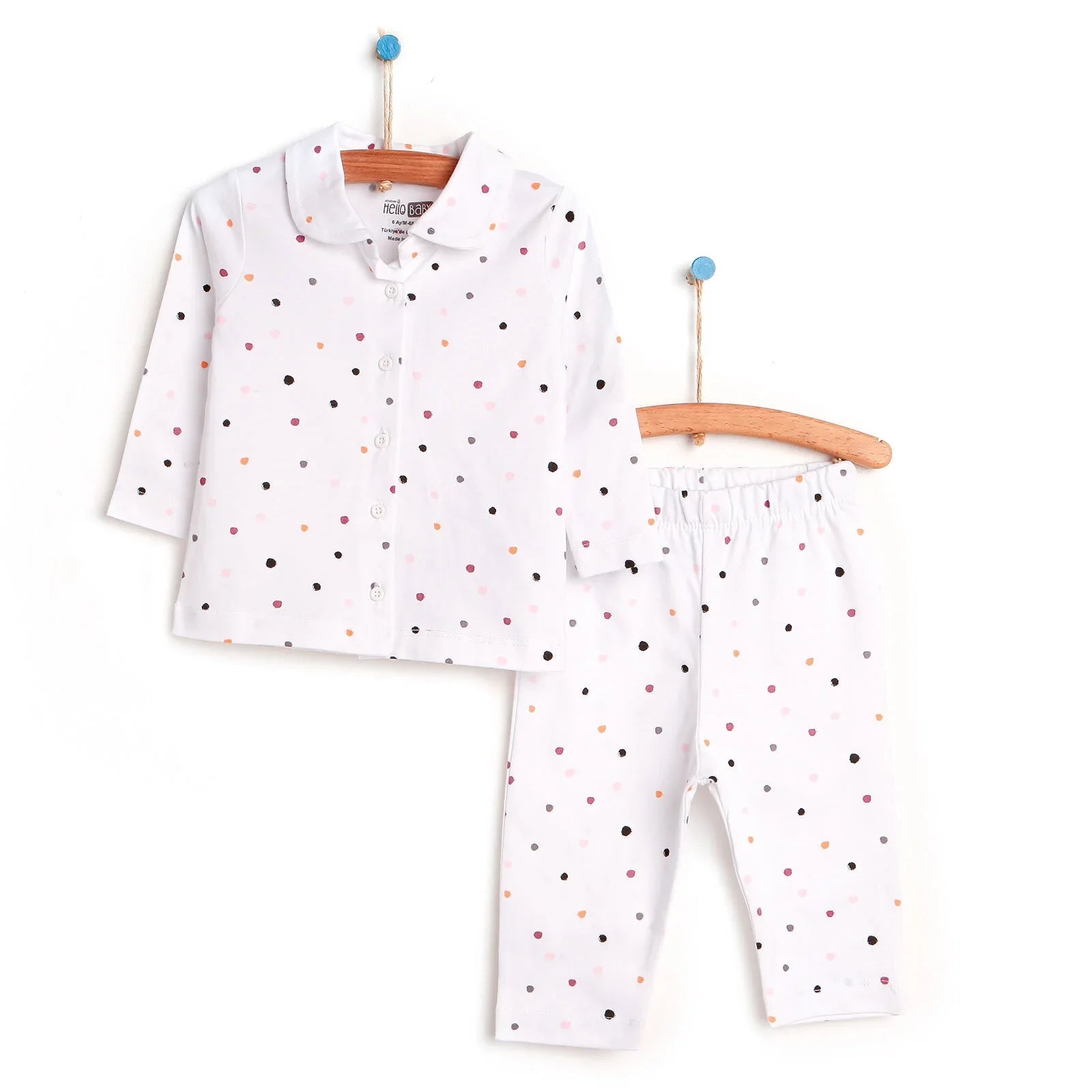 HelloBaby Basic Baby Girl Pyjamas Set - White - mezetto ebebek ebebek