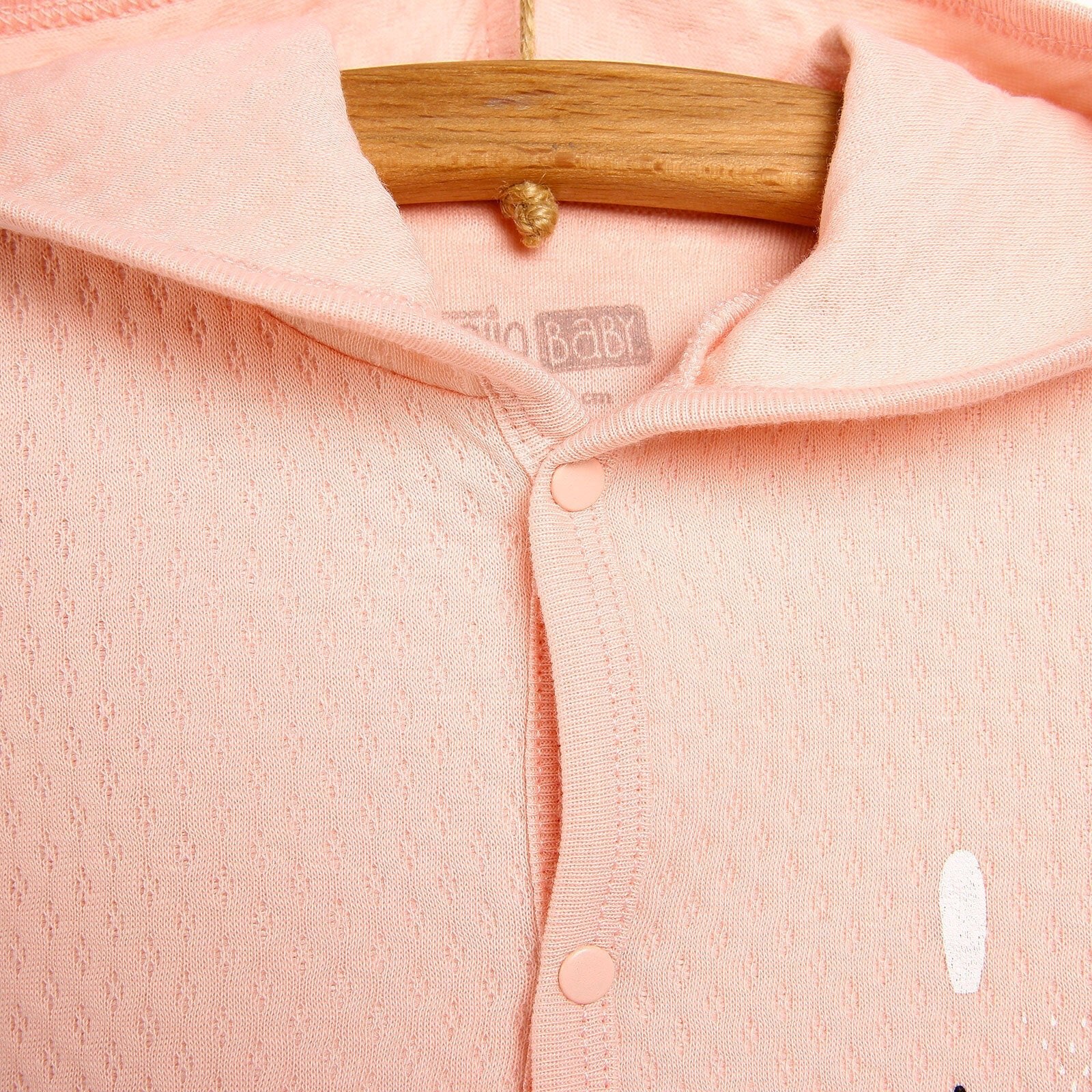 HelloBaby Basic Baby Girl Quilted Hooded - Light Pink - mezetto ebebek ebebek