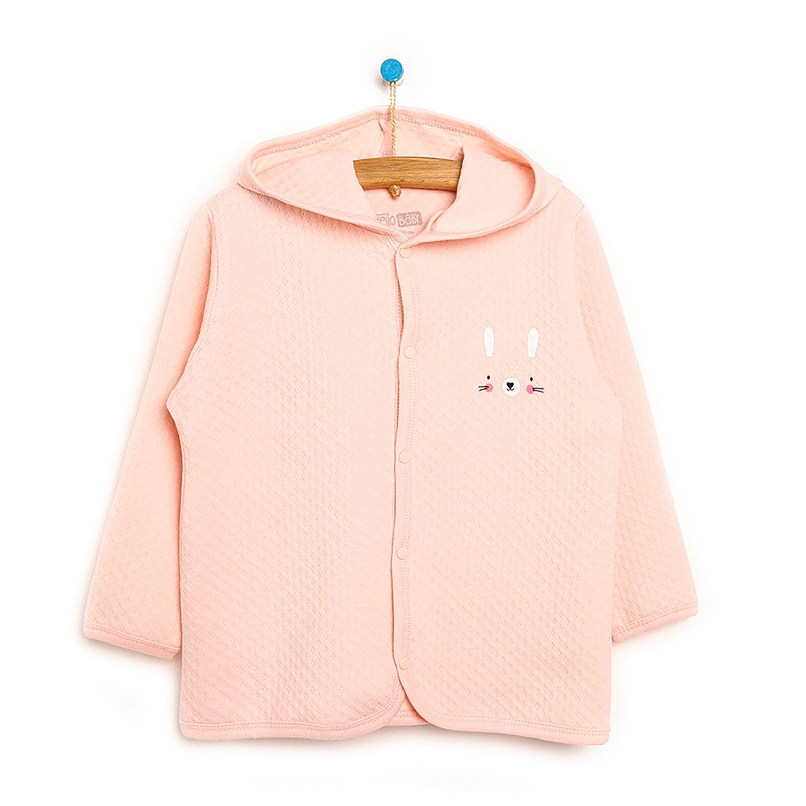 HelloBaby Basic Baby Girl Quilted Hooded - Light Pink - mezetto ebebek ebebek