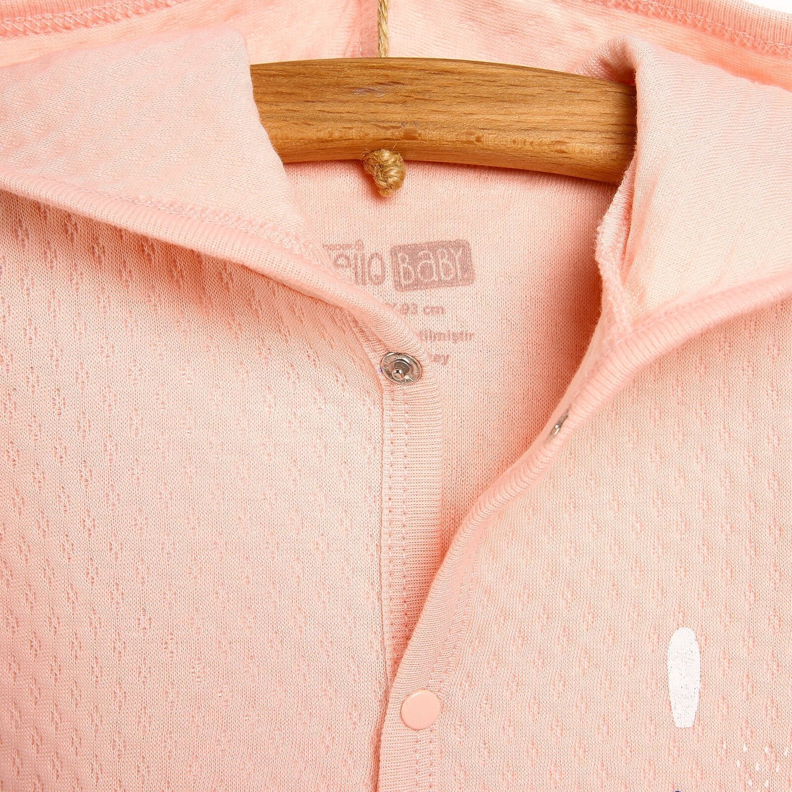 HelloBaby Basic Baby Girl Quilted Hooded - Light Pink - mezetto ebebek ebebek