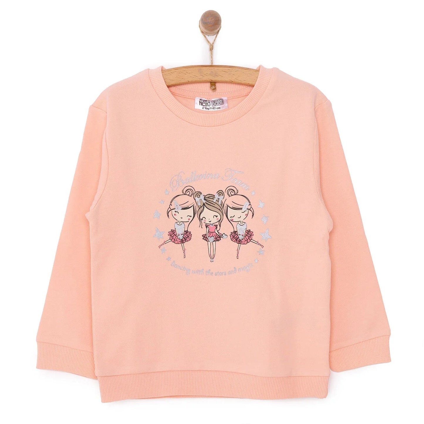 HelloBaby Basic Baby Girl Sweatshirt - Pink - mezetto ebebek ebebek