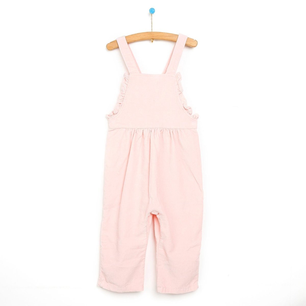 HelloBaby Basic Baby Girl Velvet Overall - Pink - mezetto ebebek ebebek