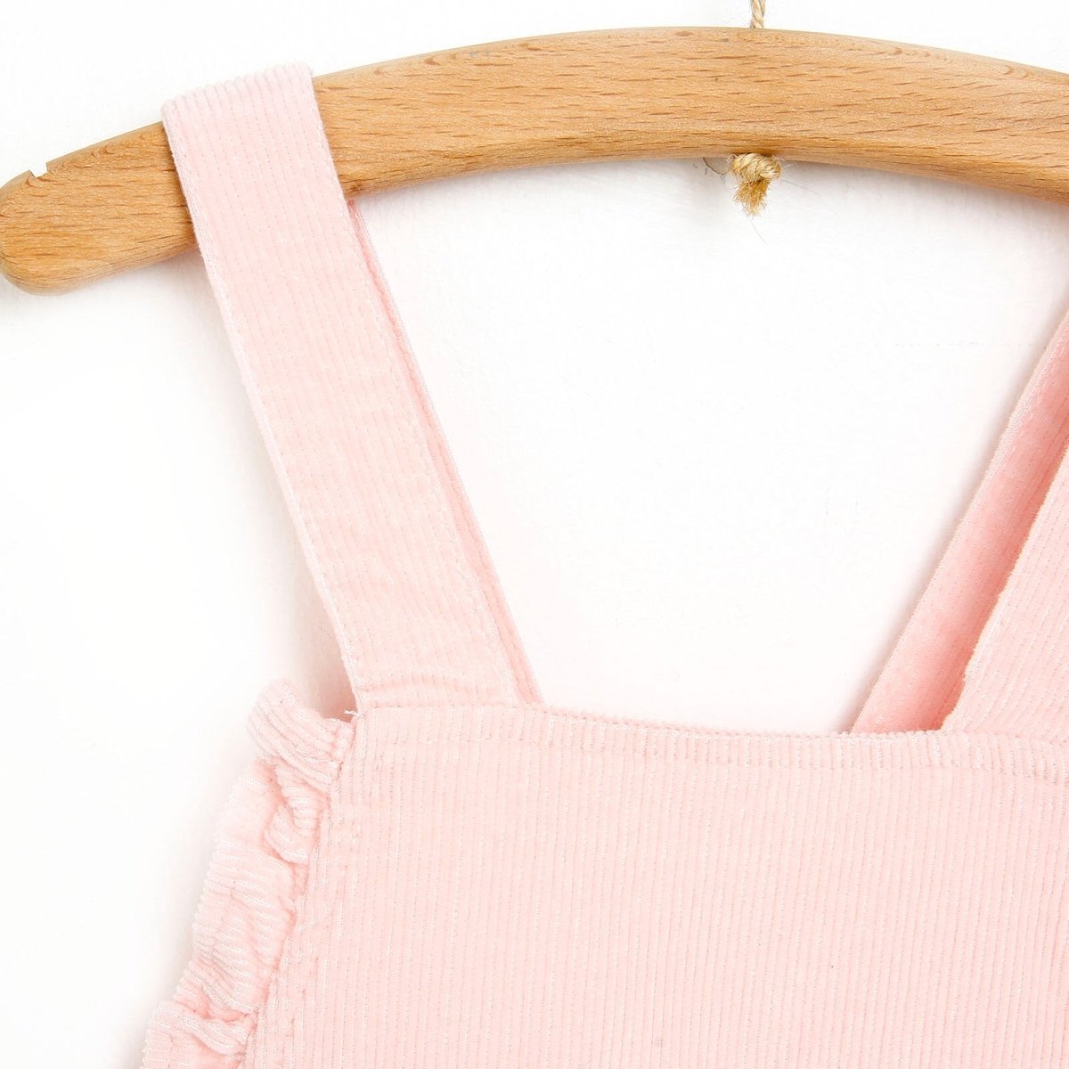 HelloBaby Basic Baby Girl Velvet Overall - Pink - mezetto ebebek ebebek