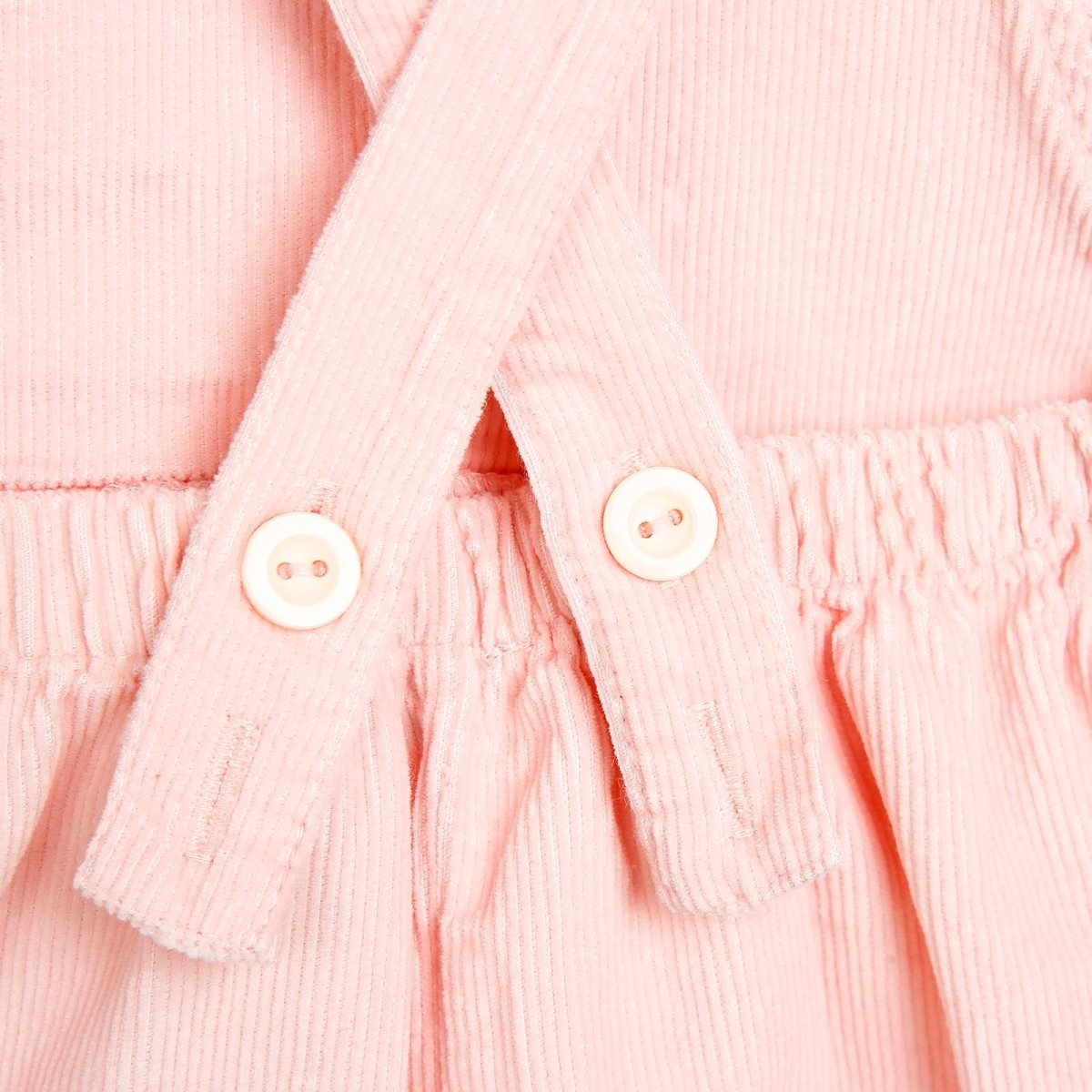 HelloBaby Basic Baby Girl Velvet Overall - Pink - mezetto ebebek ebebek