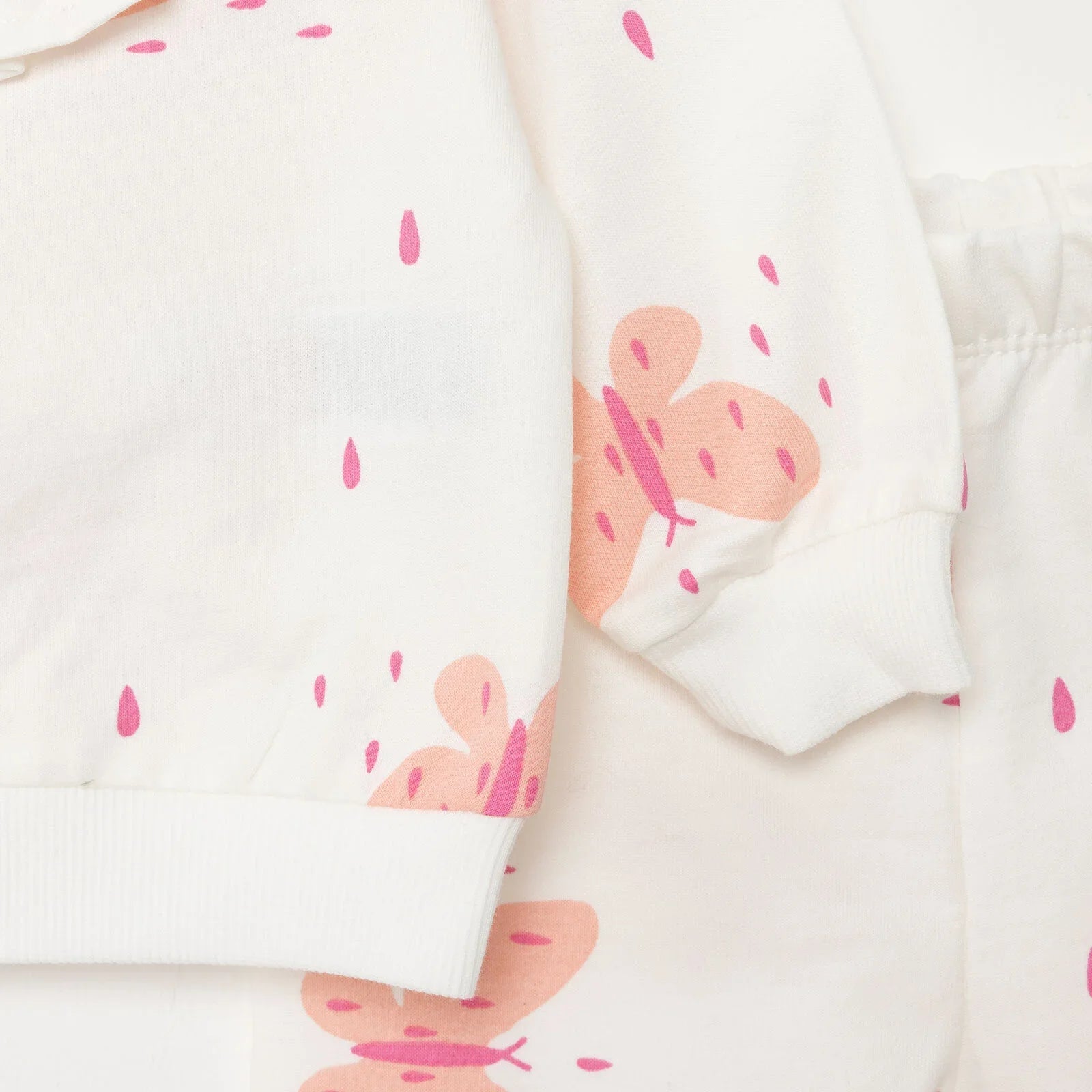 HelloBaby Basic Baby Girl Zippered Joggers - Ecru - mezetto ebebek ebebek
