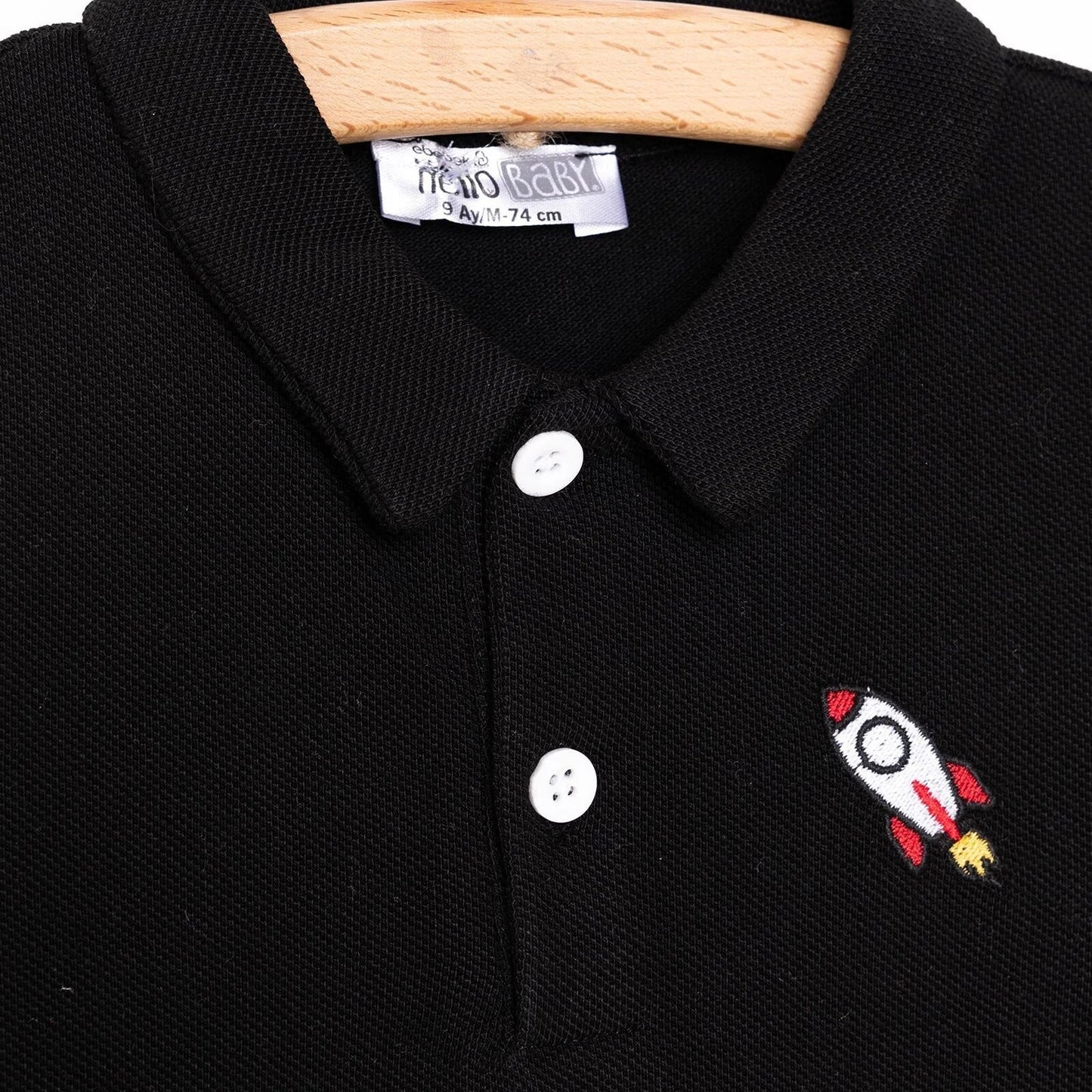 HelloBaby Basic Boy Camisole Long Sleeve T-shirt - Black - mezetto ebebek ebebek