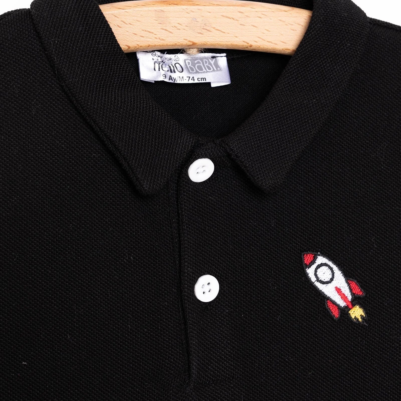 HelloBaby Basic Boy Camisole Long Sleeve T-shirt - Black - mezetto ebebek ebebek