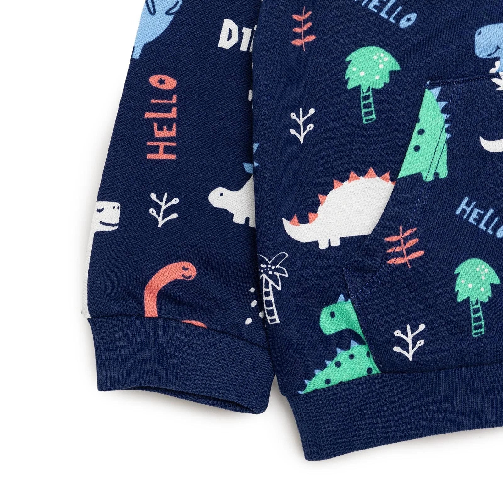HelloBaby Basic Boy Dinosaur Patterned Jumpsuit - Printed - mezetto ebebek ebebek