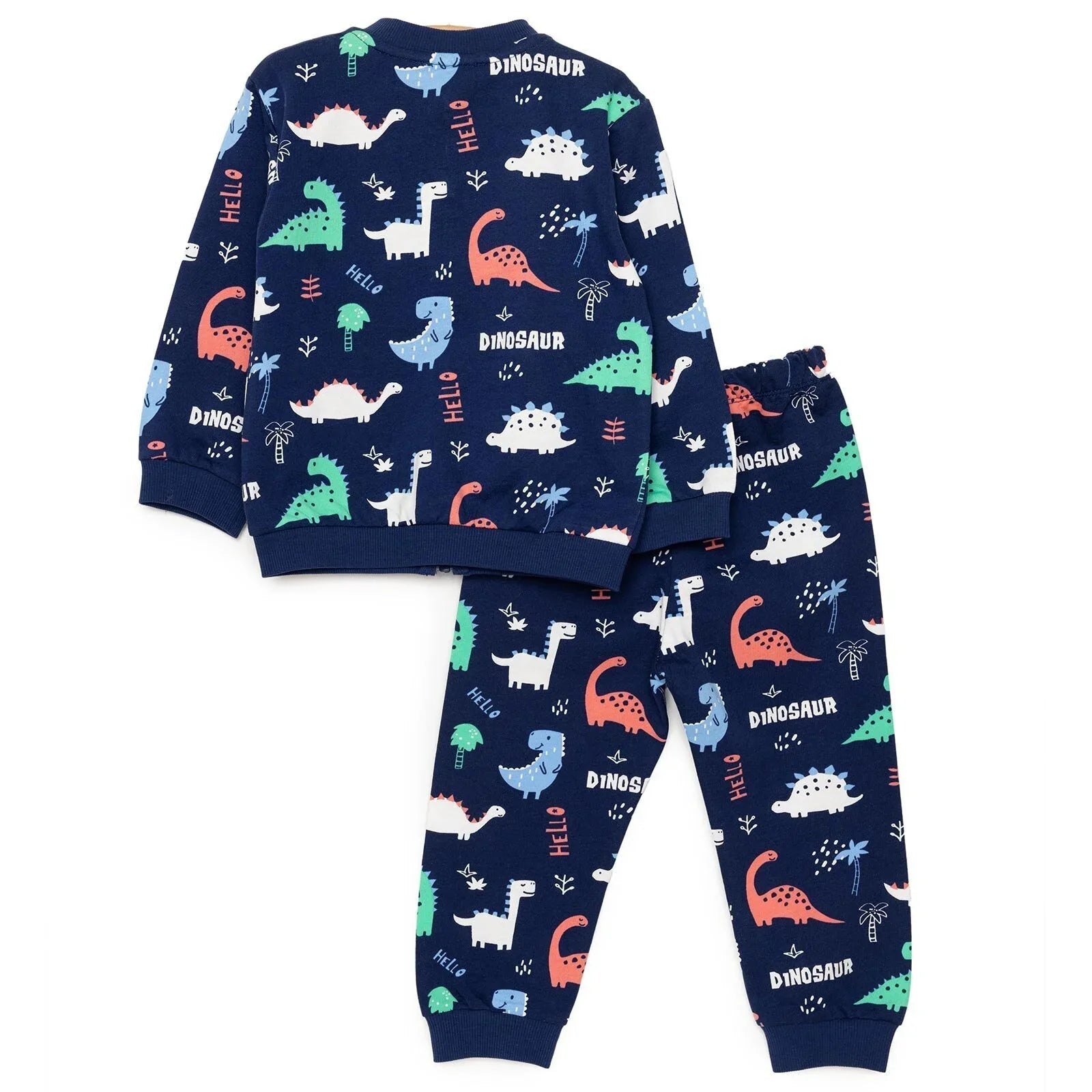 HelloBaby Basic Boy Dinosaur Patterned Jumpsuit - Printed - mezetto ebebek ebebek
