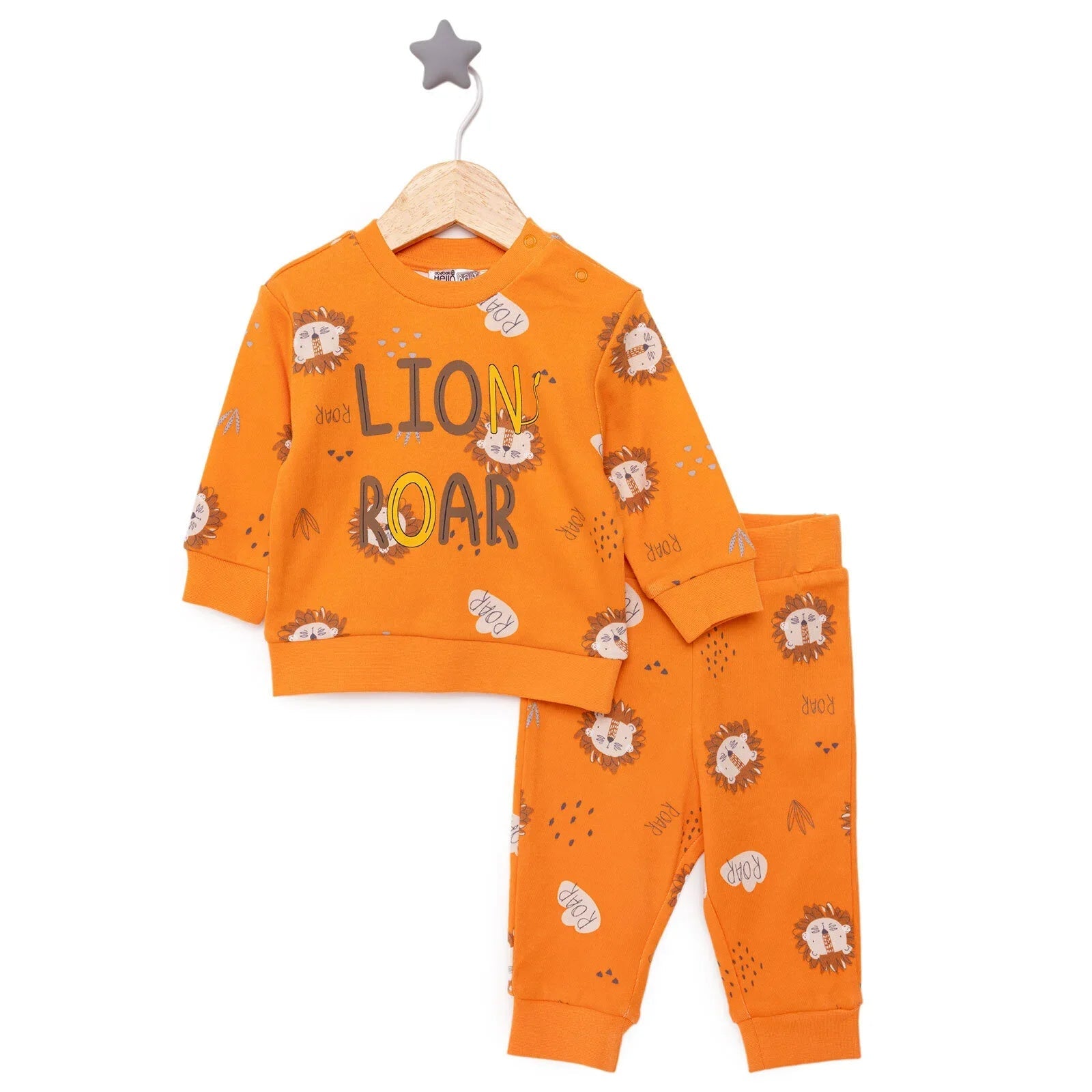HelloBaby Basic Boy Lion Printed Jogging - Printed - mezetto ebebek ebebek